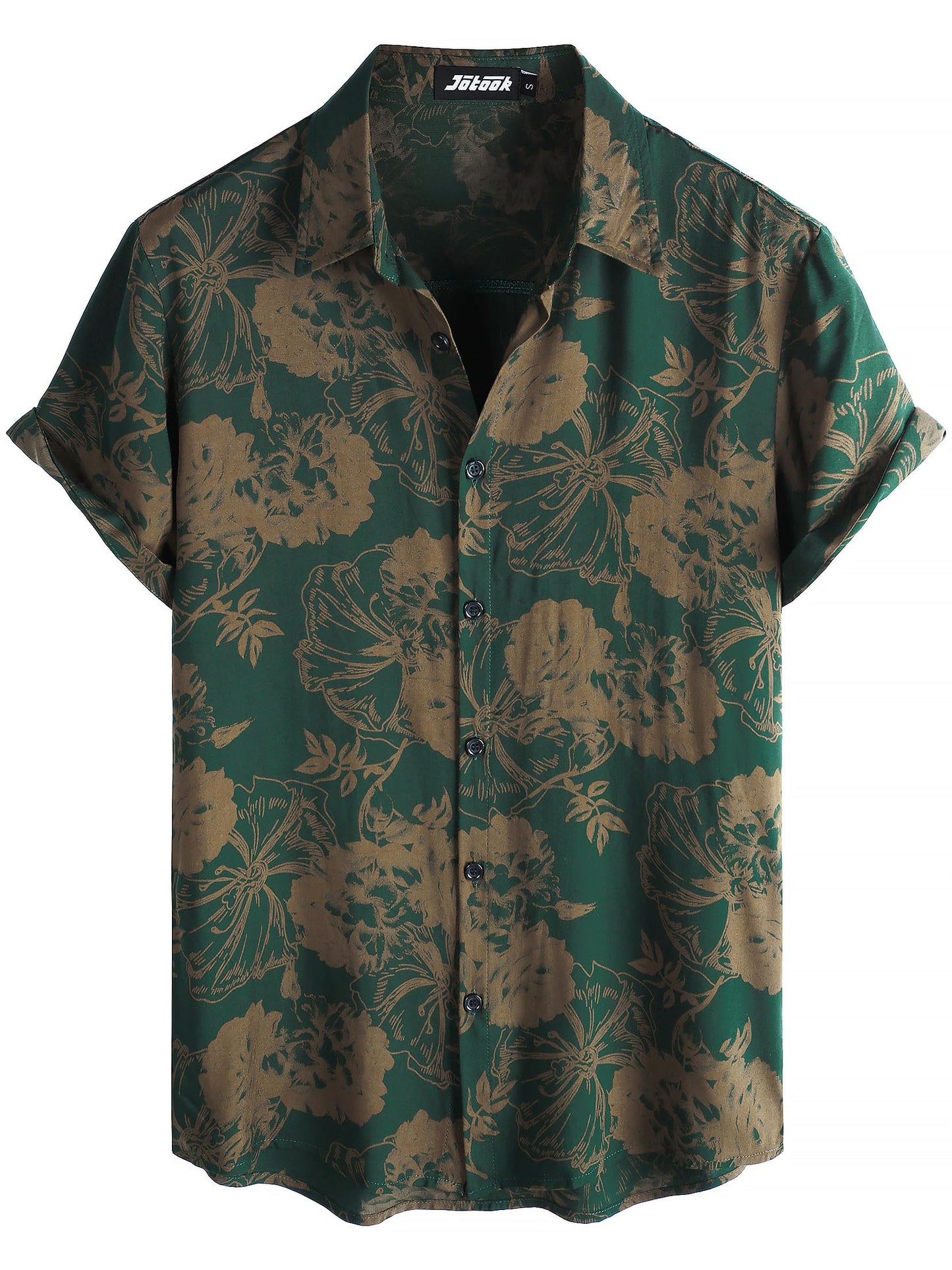 JOTOOK Mens Hawaiian Shirt Short Sleeve Button Down Tropical Shirts Casual Floral Summer Beach Shirt