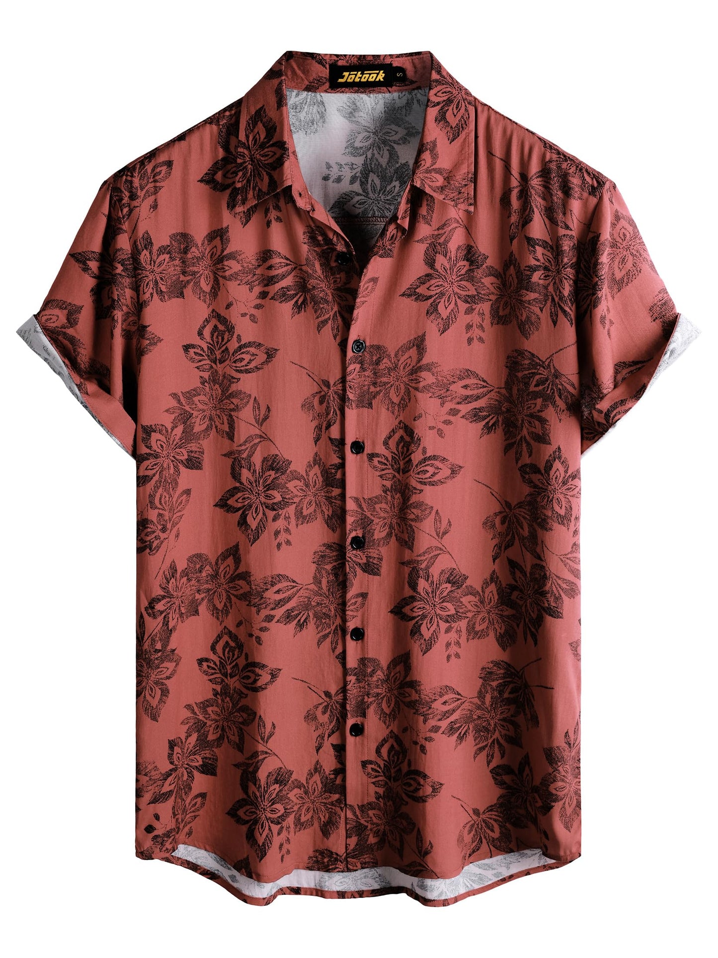 JOTOOK Mens Hawaiian Shirt Short Sleeve Button Down Tropical Shirts Casual Floral Summer Beach Shirt