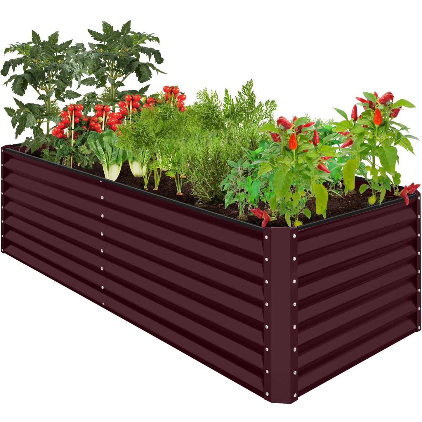 Best Choice Products Outdoor Metal Raised Garden Bed, Planter Box for Vegetables, Flowers, Herbs