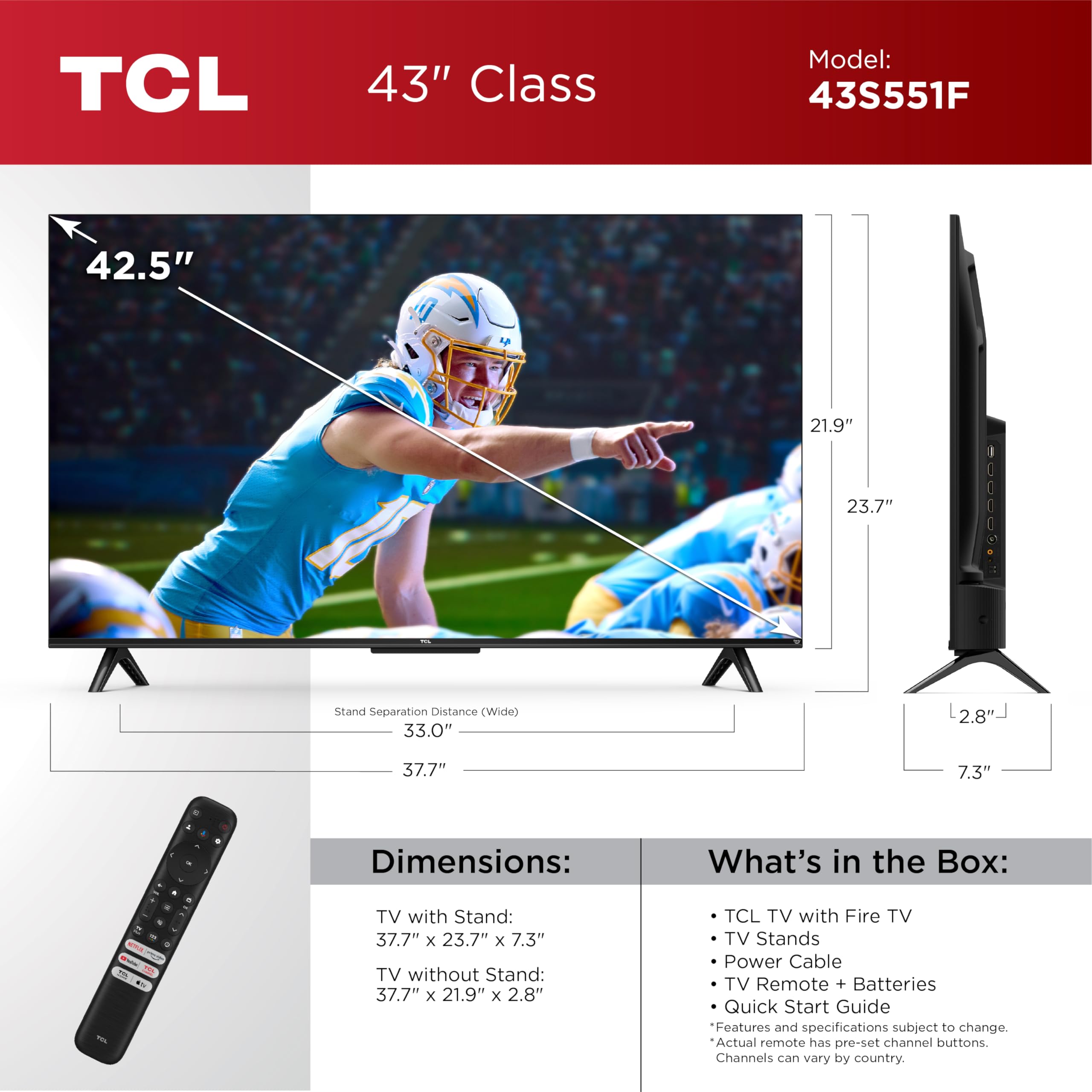 TCL Class S5 UHD 4K LED Smart TV with Fire TV