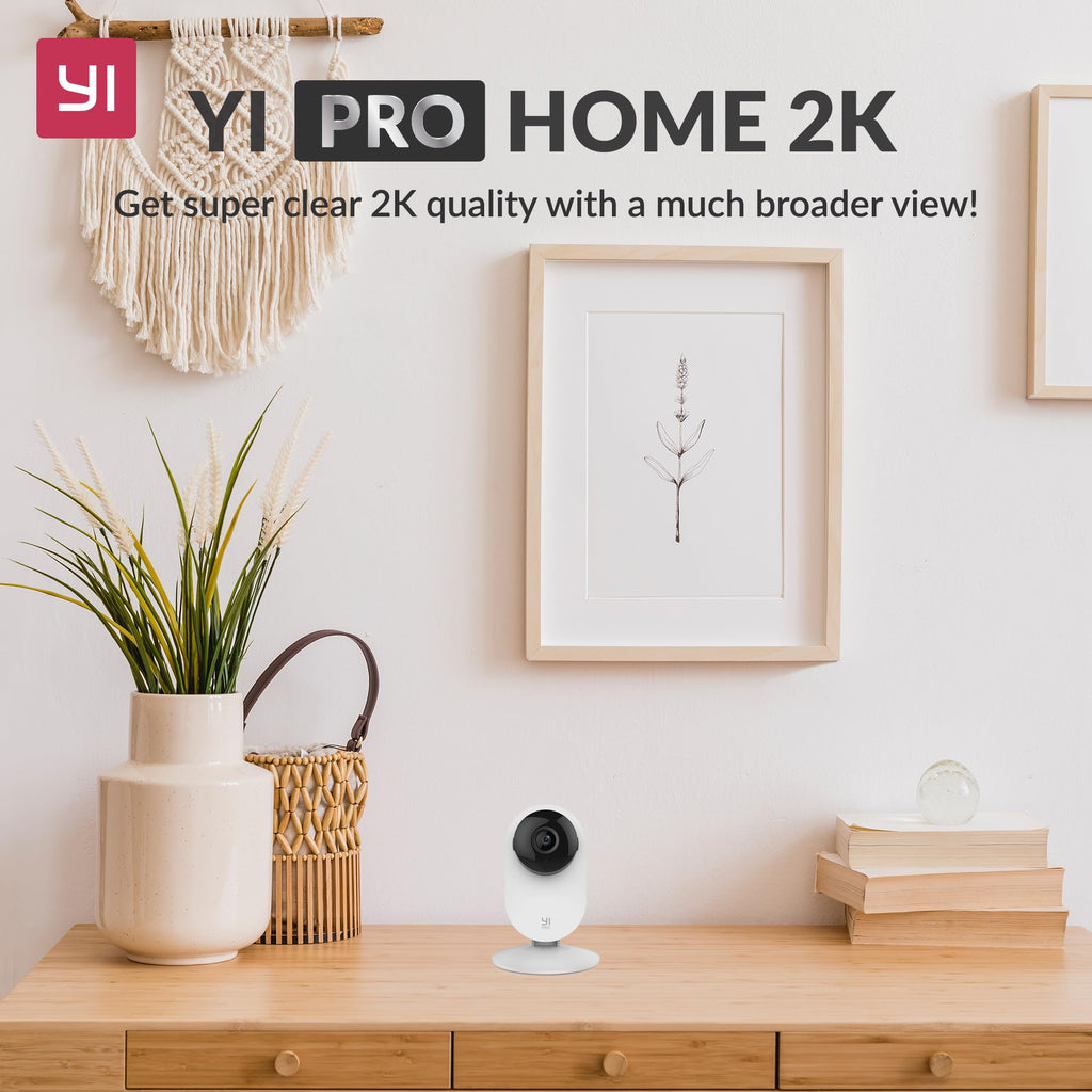 YI Pro 2K 4PC Home Security Camera, Indoor Camera with Person, Vehicle, Animal Detection, Phone App for Baby, Pet, Dog Monitoring, Compatible with Alexa and Google Assistant