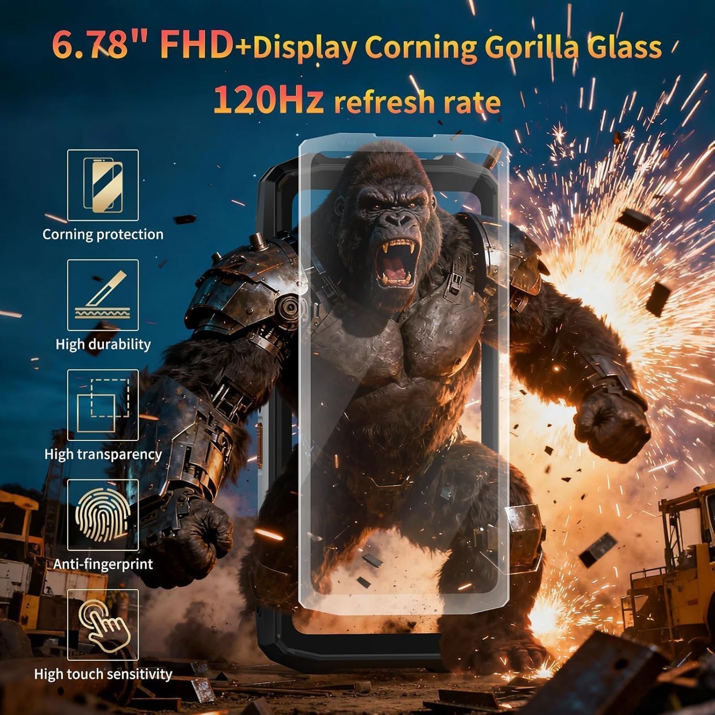FOSSIBOT F113 Rugged 5G Smartphone 20000mAh Battery 36GB 256GB Grey