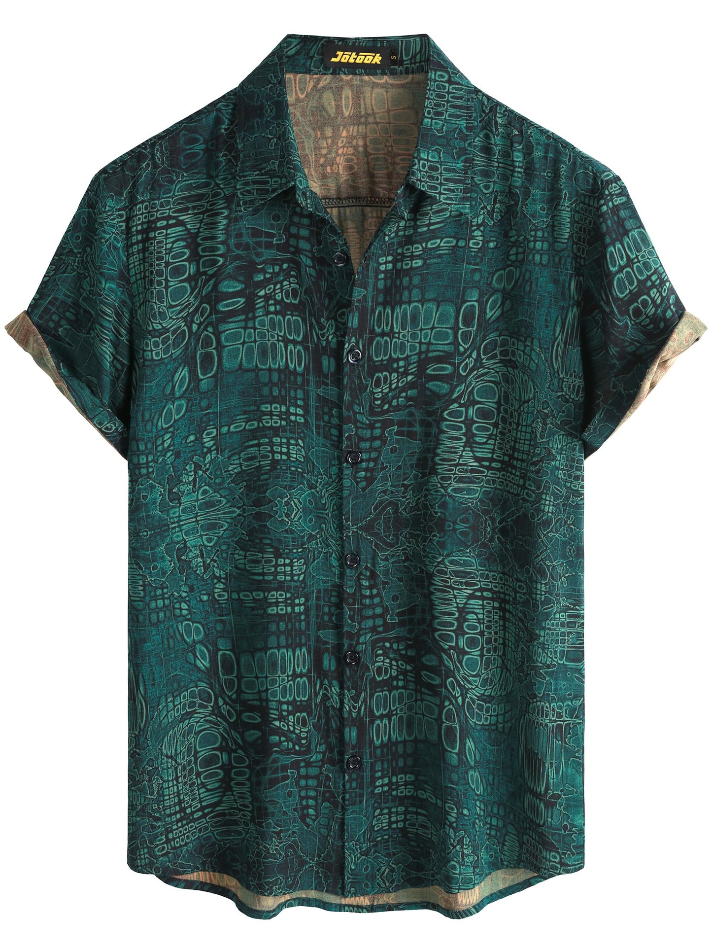 JOTOOK Mens Hawaiian Shirt Short Sleeve Button Down Tropical Shirts Casual Floral Summer Beach Shirt
