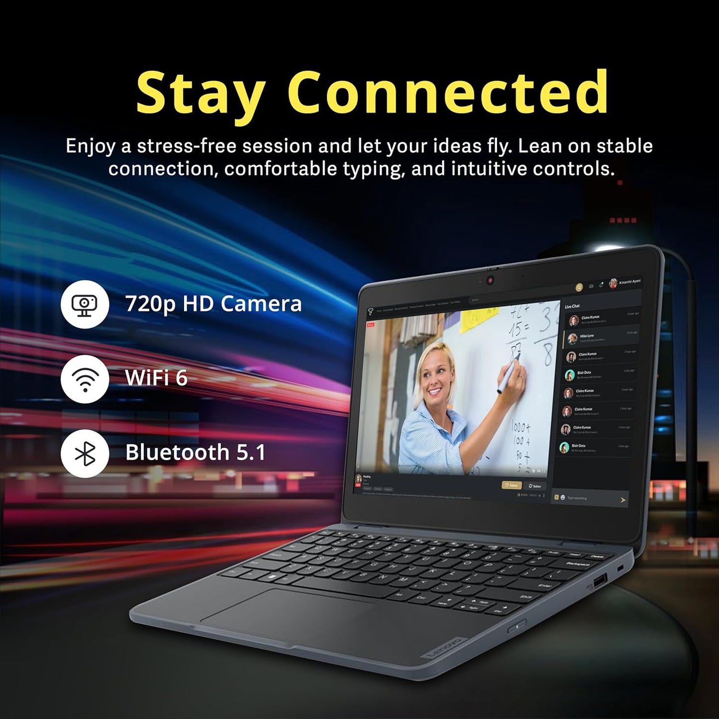Lenovo 100w Gen 4 11.6 in HD Laptop Intel N100 Gray