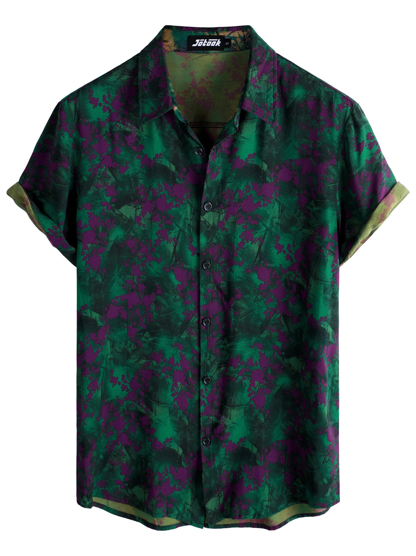 JOTOOK Mens Hawaiian Shirt Short Sleeve Button Down Tropical Shirts Casual Floral Summer Beach Shirt
