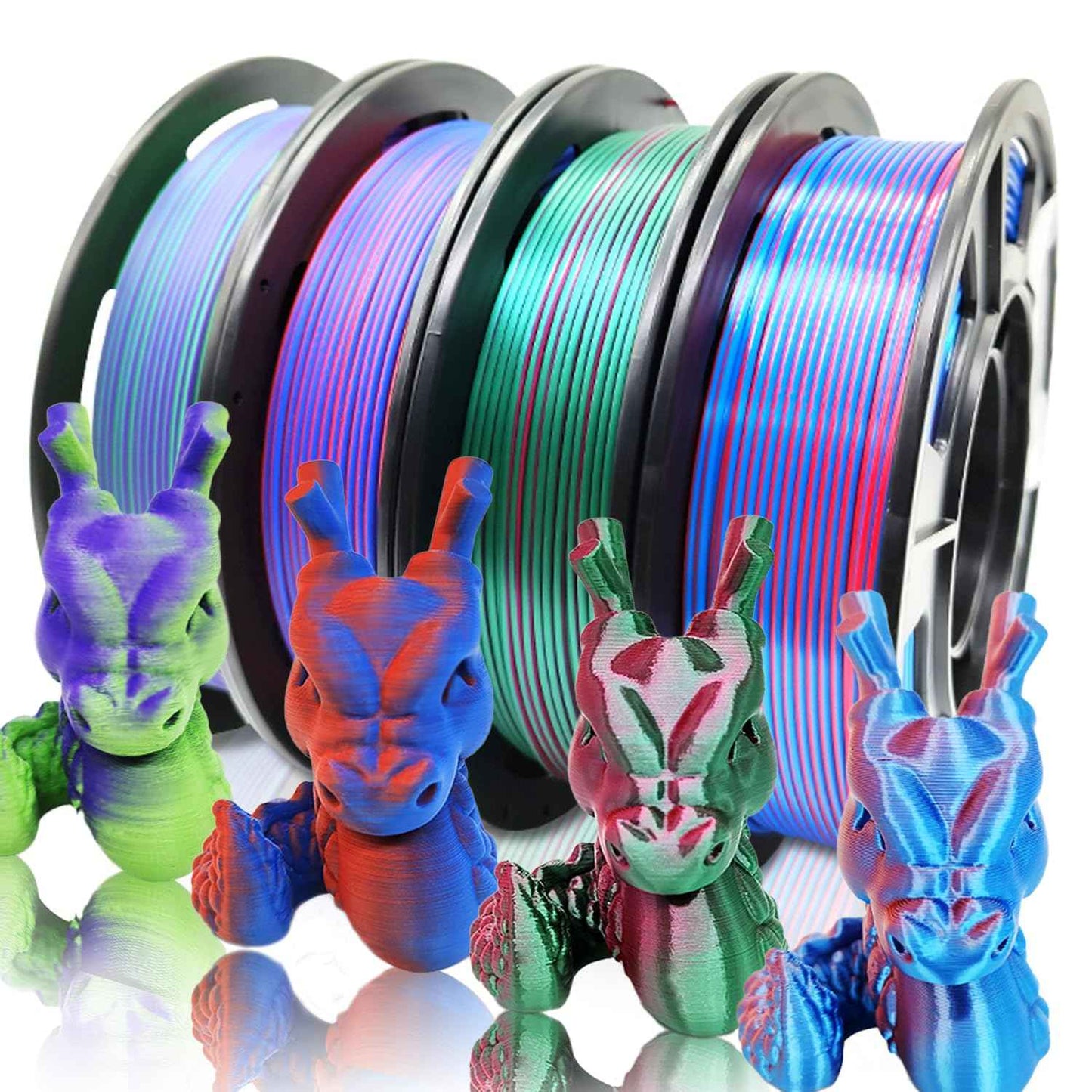 RepRapper PLA Filament Glow Dual PLA Filament 1KG for FDM 3D Printer