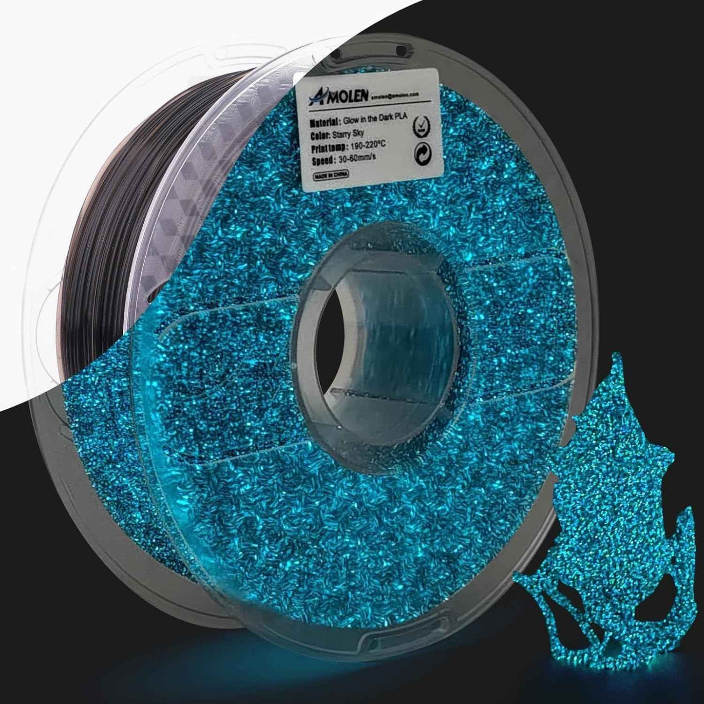 AMOLEN Glow in The Dark PLA Filament, 1.75mm PLA 3D Printer Filament
