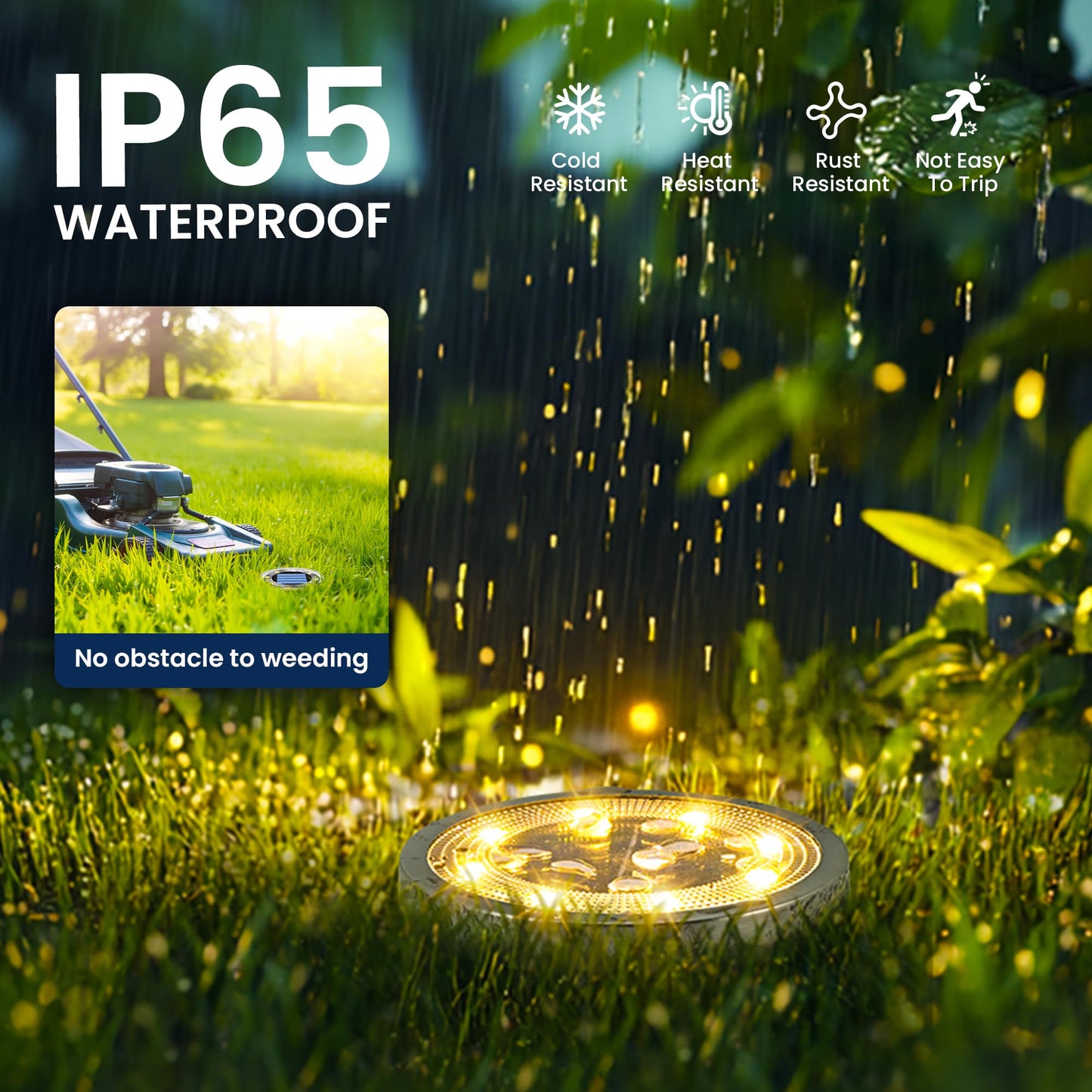 SOLPEX Solar Ground Lights Outdoor Waterproof, Solar Powered Pathway Lights, Landscape Lighting for Garden Walkway Driveway Backyard