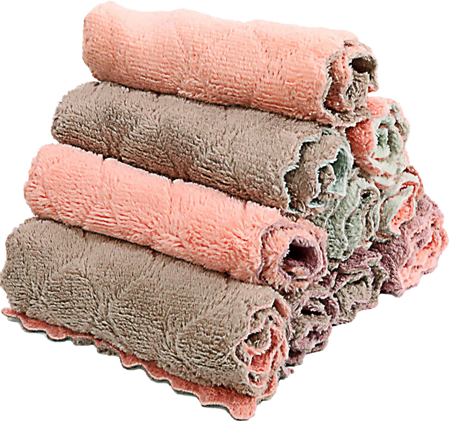 SAOYOAS Kitchen Cloth, Microfiber Dish Towels Washcloths, Super Absorbent Coral Velvet Dishtowels, Premium Cleaning Cloths,Non-Stick Oil Quick Dry Dish Towels, Soft Tea Towel, Table Cleaning Cloths.