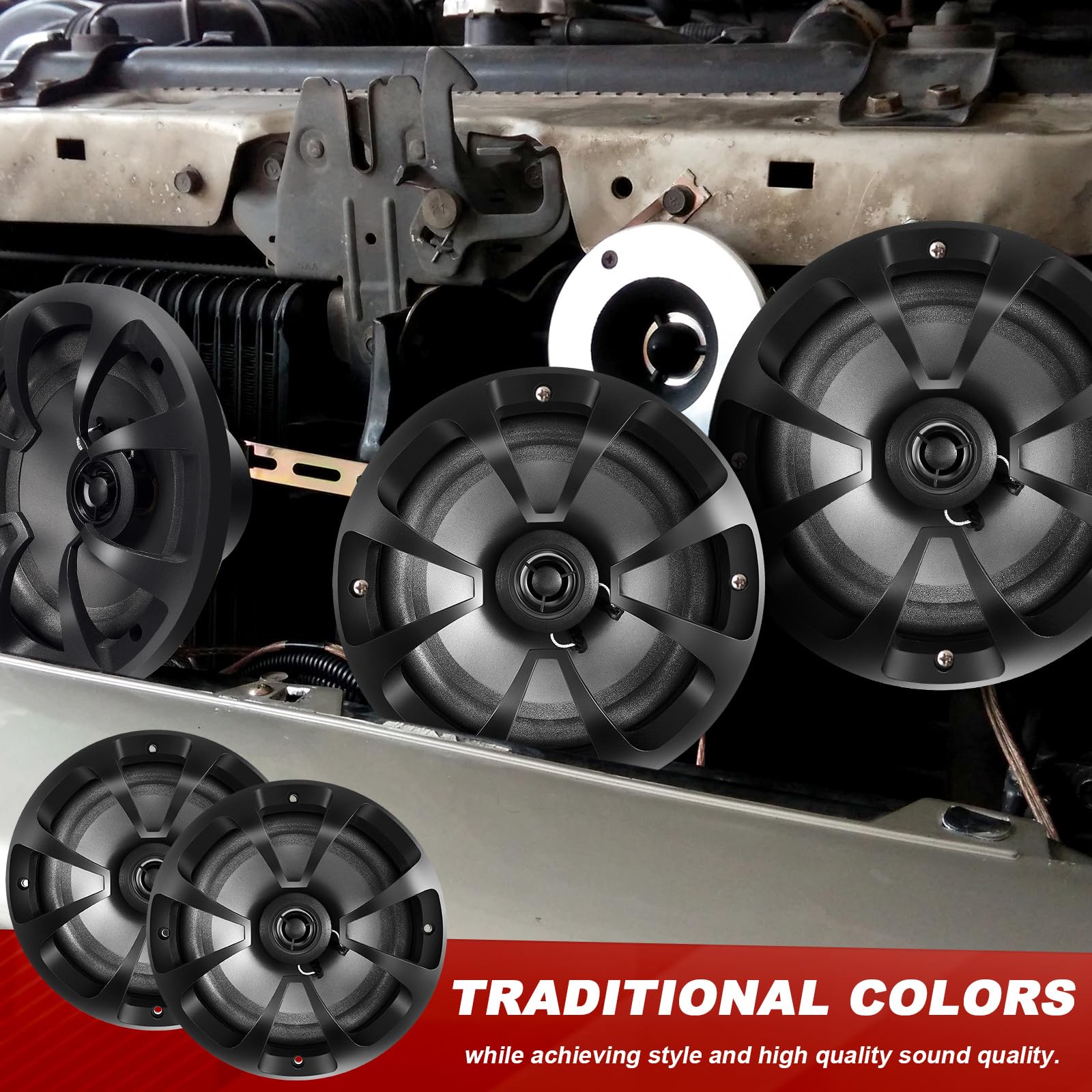 Datanly 2-Way Coaxial Car Audio Speakers Full Range Speakers with Powerful Sound and Easy Installation Enhanced Bass Response Black Car Loudspeaker