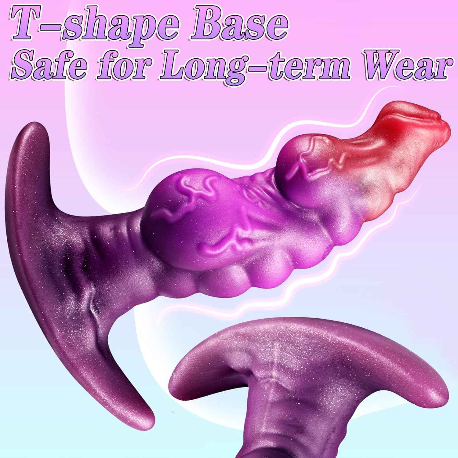 Anal Plug Knot Dildo with 2 Knots Wearable Butt Plug Silicone Anal Beads Dilator Trainer Fantasy Prostate Massager G-spot Sex Toy for Couples Men Women Masturbation (S)