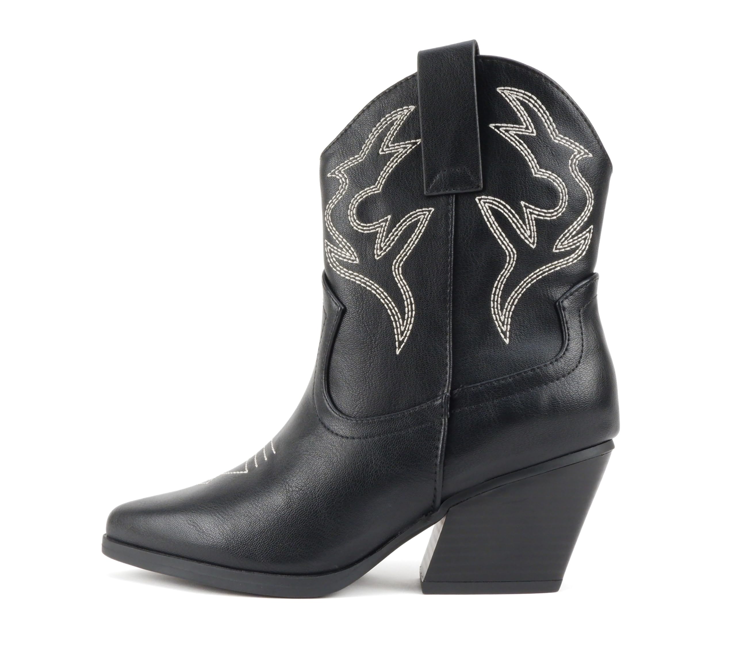 Soda “BLAZING” ~ Women Western Bootie Pointe Toe with Low Heel (Wide Fit Available)