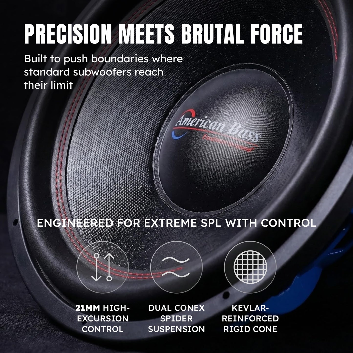 American Bass HD 18 Inch Car Subwoofer – 2 Ohm 4000 Max Watts - High Power Subwoofer Speaker with Deep Bass Performance, Premium Audio Upgrade for Cars, Trucks, and SUVs, Durable 18" Subwoofers