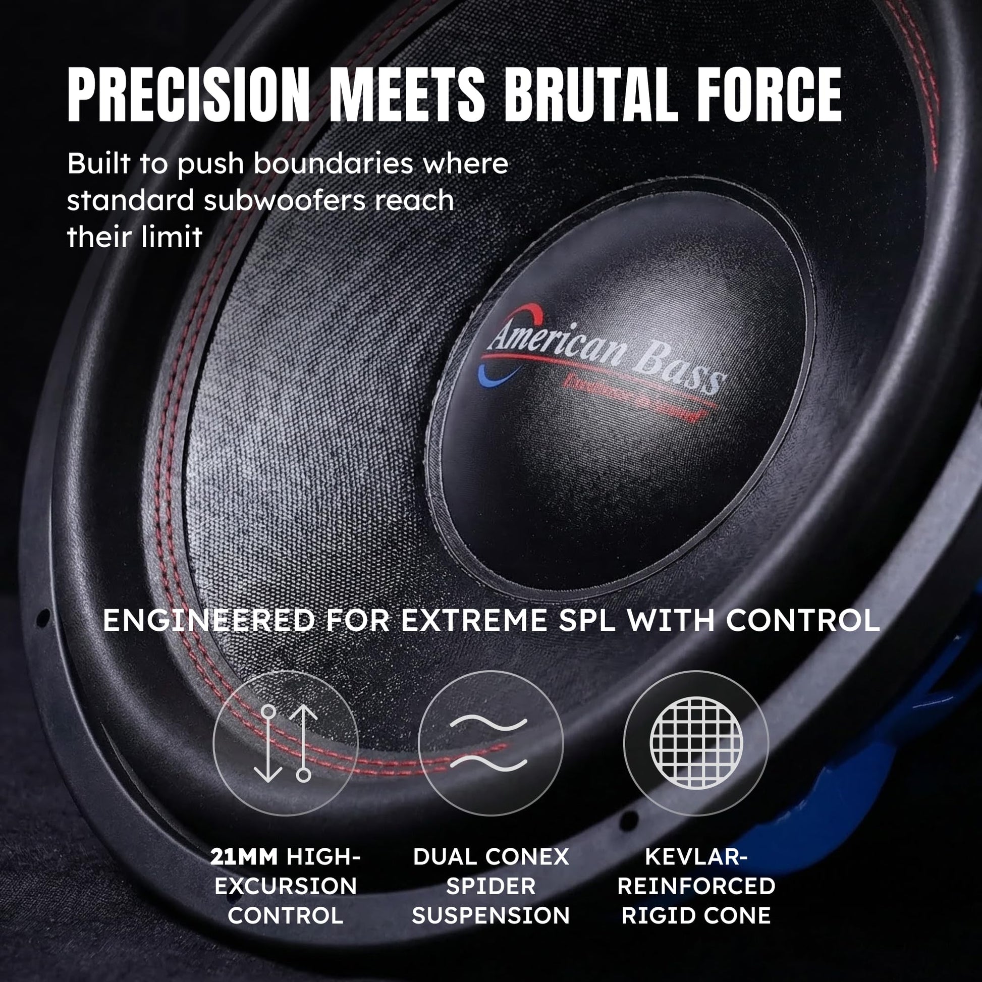 American Bass HD 18 Inch Car Subwoofer – 2 Ohm 4000 Max Watts - High Power Subwoofer Speaker with Deep Bass Performance, Premium Audio Upgrade for Cars, Trucks, and SUVs, Durable 18" Subwoofers