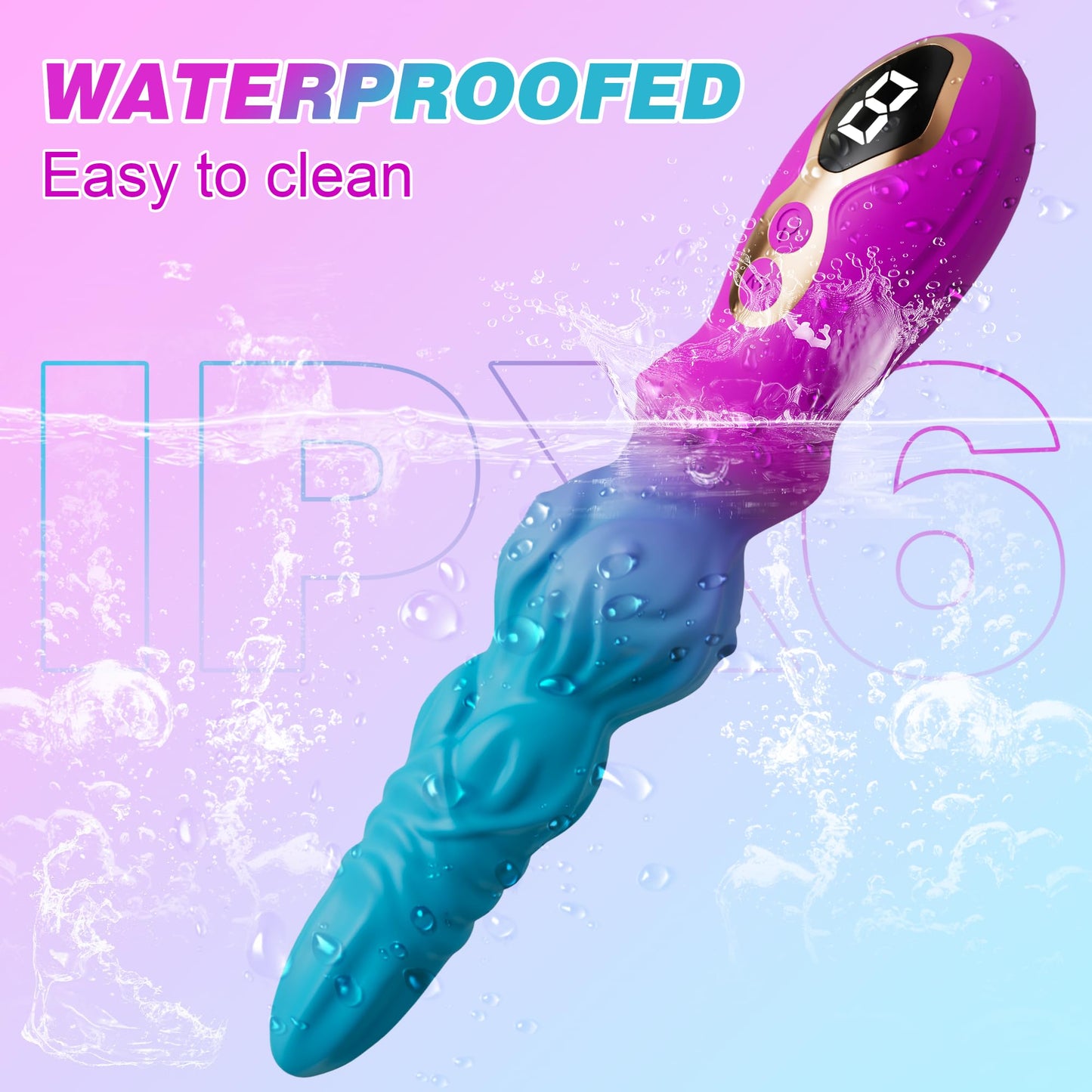 Monster Dildo Vibrating Knot Dildo - LED Display Fantasy Dildos Silicone G Spot Vibrator with 9 Powerful Vibrations, Clitoris Stimulator for Solo Couples Pleasure, Adult Toys for Anal Vagina