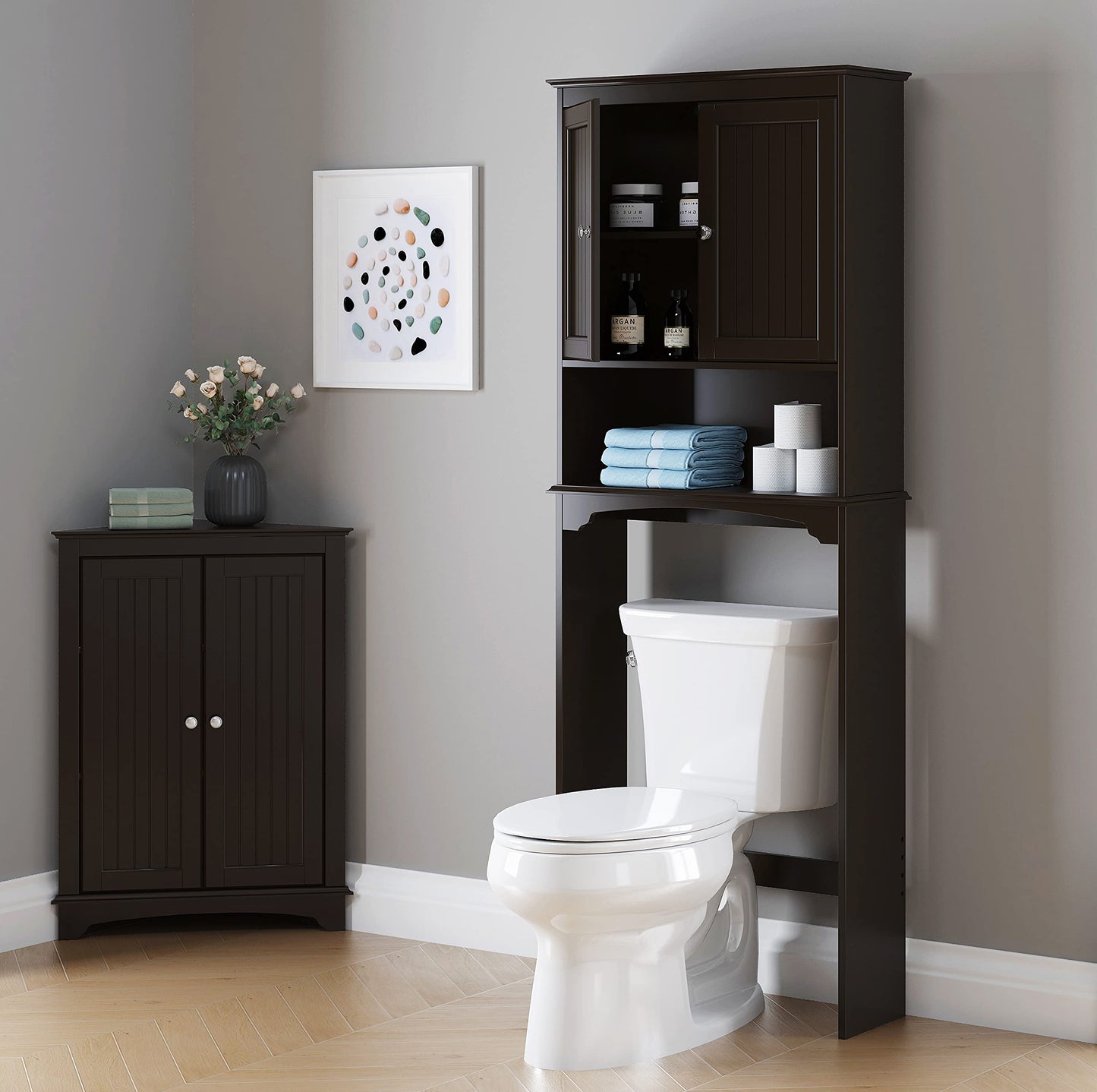 Spirich Over The Toilet Storage Cabinet, Bathroom Shelf Over Toilet, Bathroom Storage Cabinet Organizer