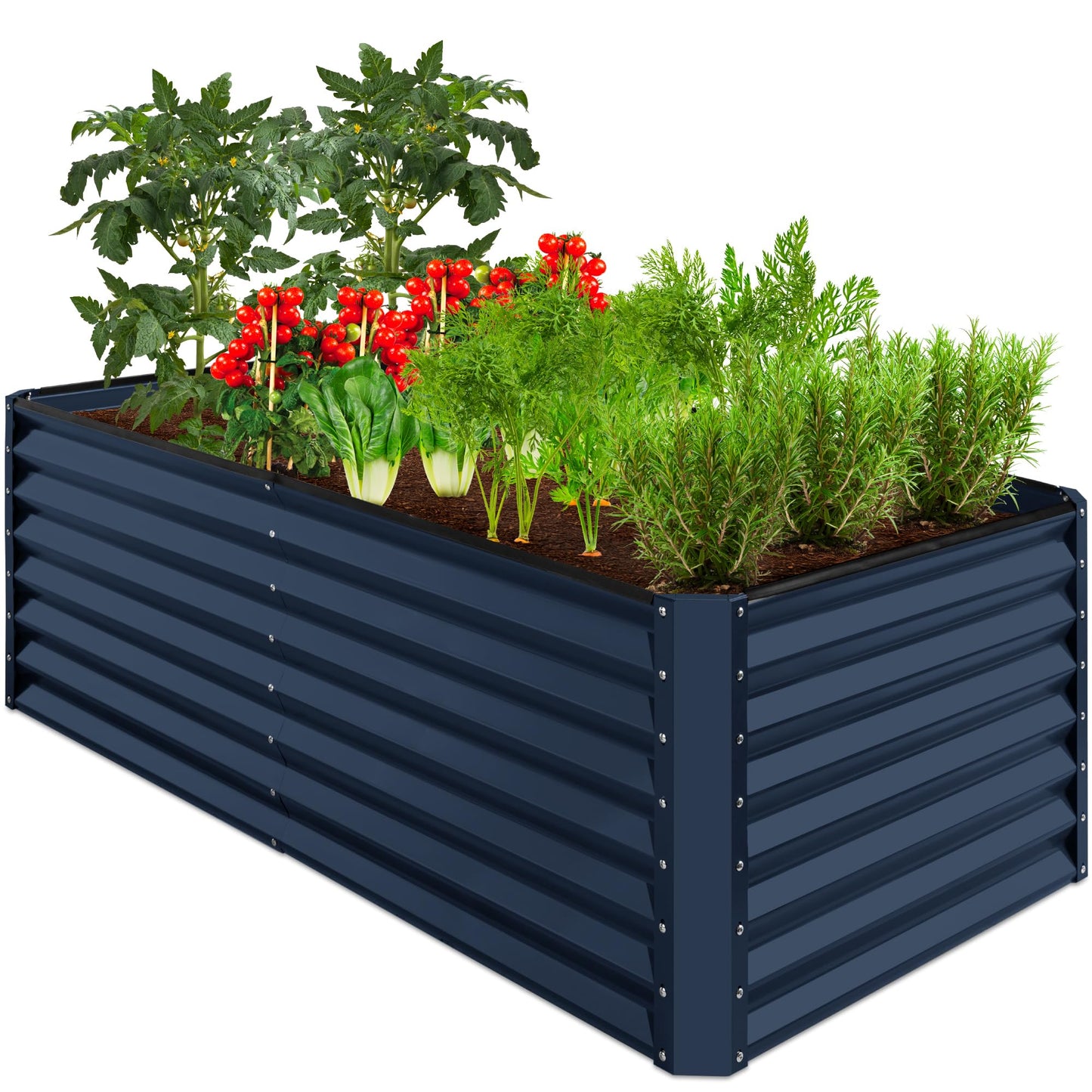 Best Choice Products Outdoor Metal Raised Garden Bed, Planter Box for Vegetables, Flowers, Herbs