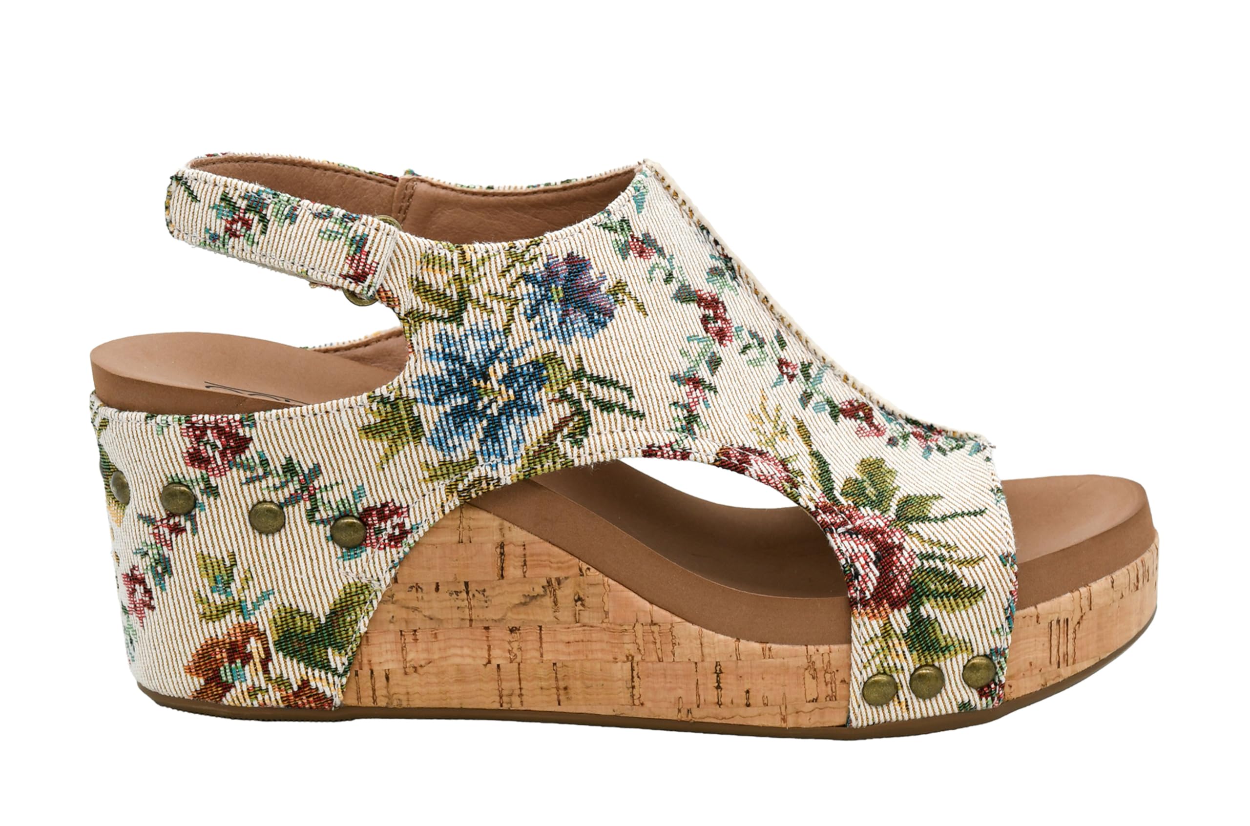 Corkys Footwear Womens Carley Wedges, Featuring Corkys EVA Foam Cushioned Insoles, A 2.5 Inch Heel, Lightweight For All Day Wear, And Hook And Loop Closure