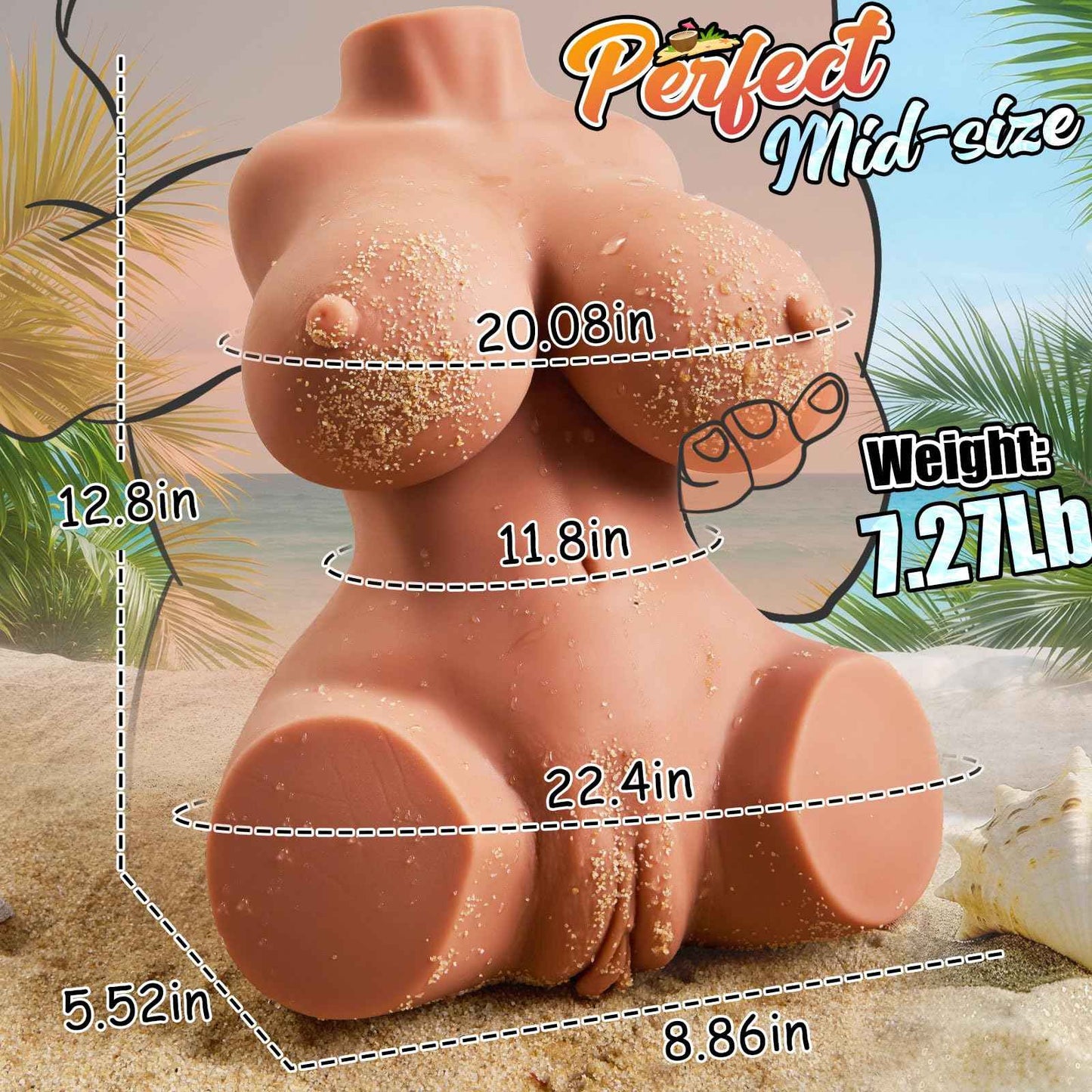 7.2LB Sex Dolls for Men with Realistic Soft Boobs, Vagina, and Anal Premium Pocket Pussy Toy