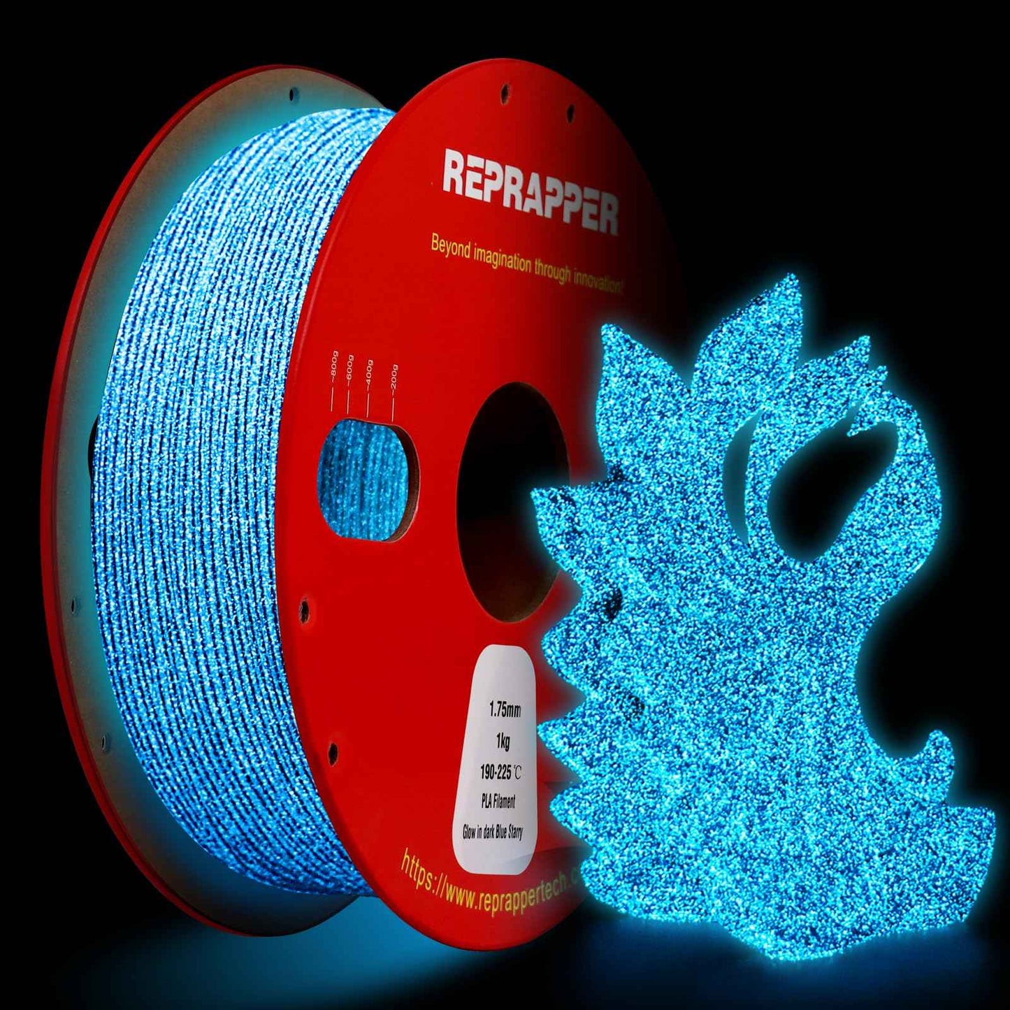 RepRapper PLA Filament Glow Dual PLA Filament 1KG for FDM 3D Printer