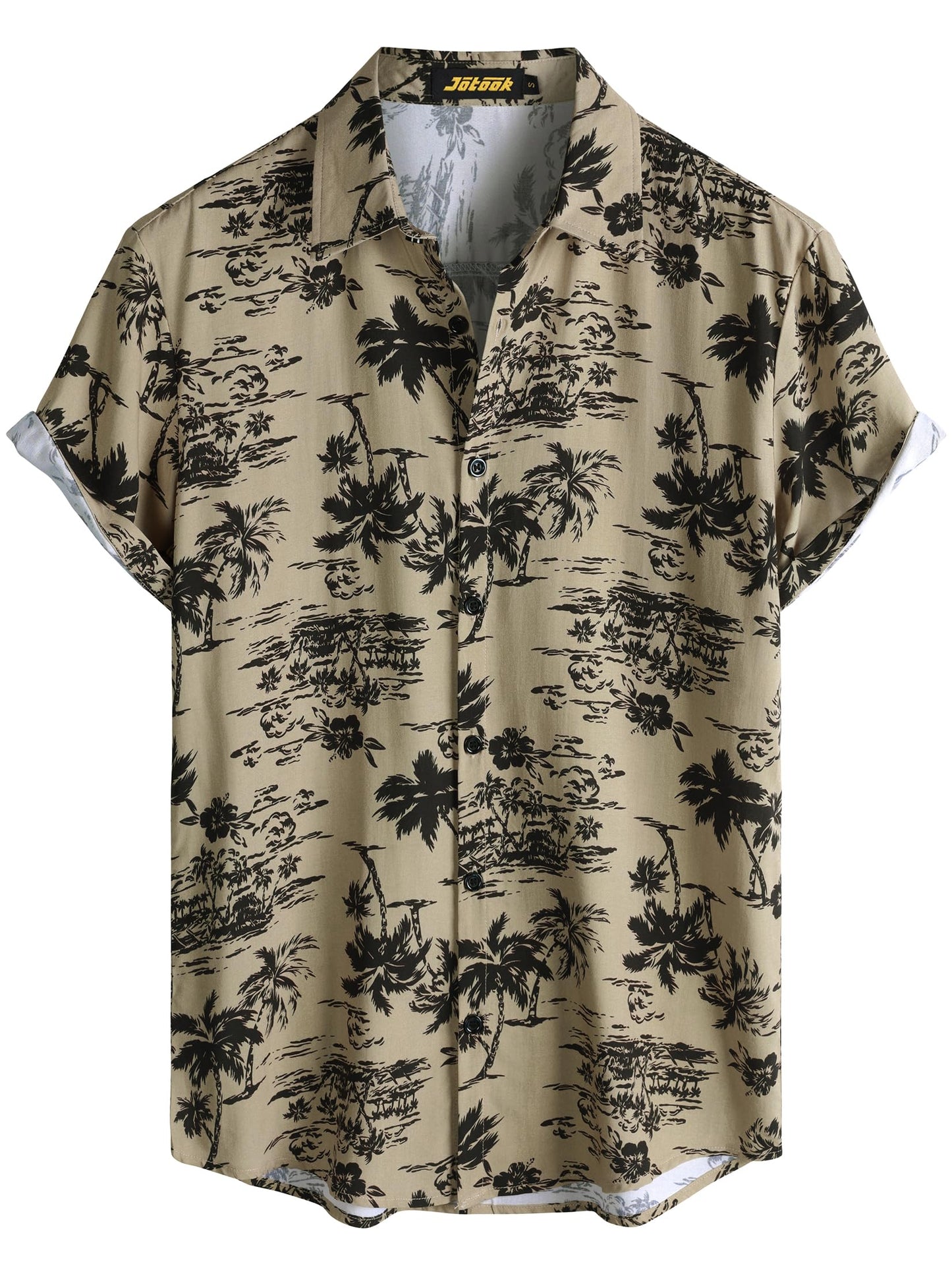 JOTOOK Mens Hawaiian Shirt Short Sleeve Button Down Tropical Shirts Casual Floral Summer Beach Shirt