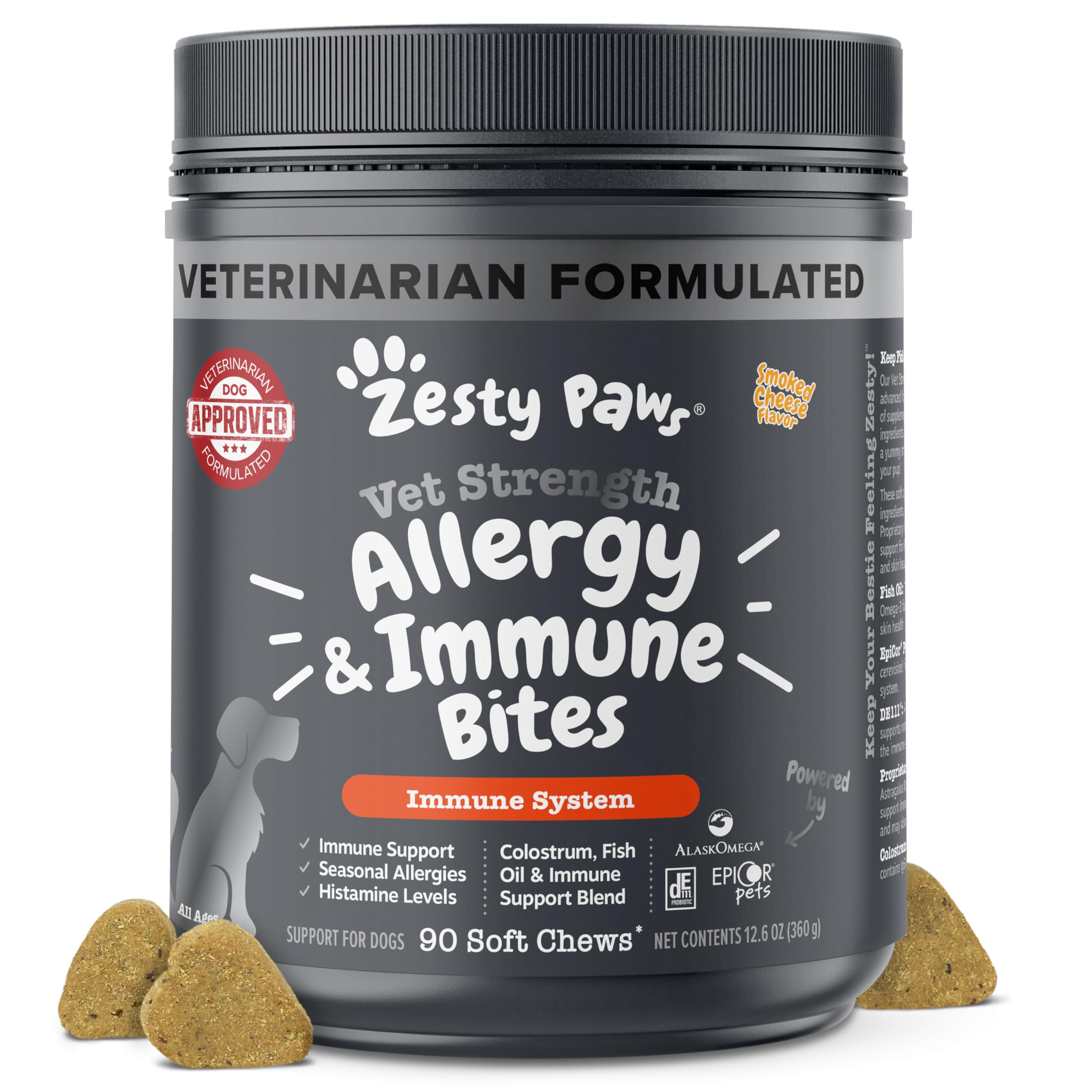Zesty Paws Dog Allergy Relief- Dog Itching Skin Relief- Dog Probiotics for Itchy Skin and Itchy Ears- Dog Allergy Paw Relief- Dog Allergy Chews- Dog Itch Relief - Dog Skin Allergy Relief