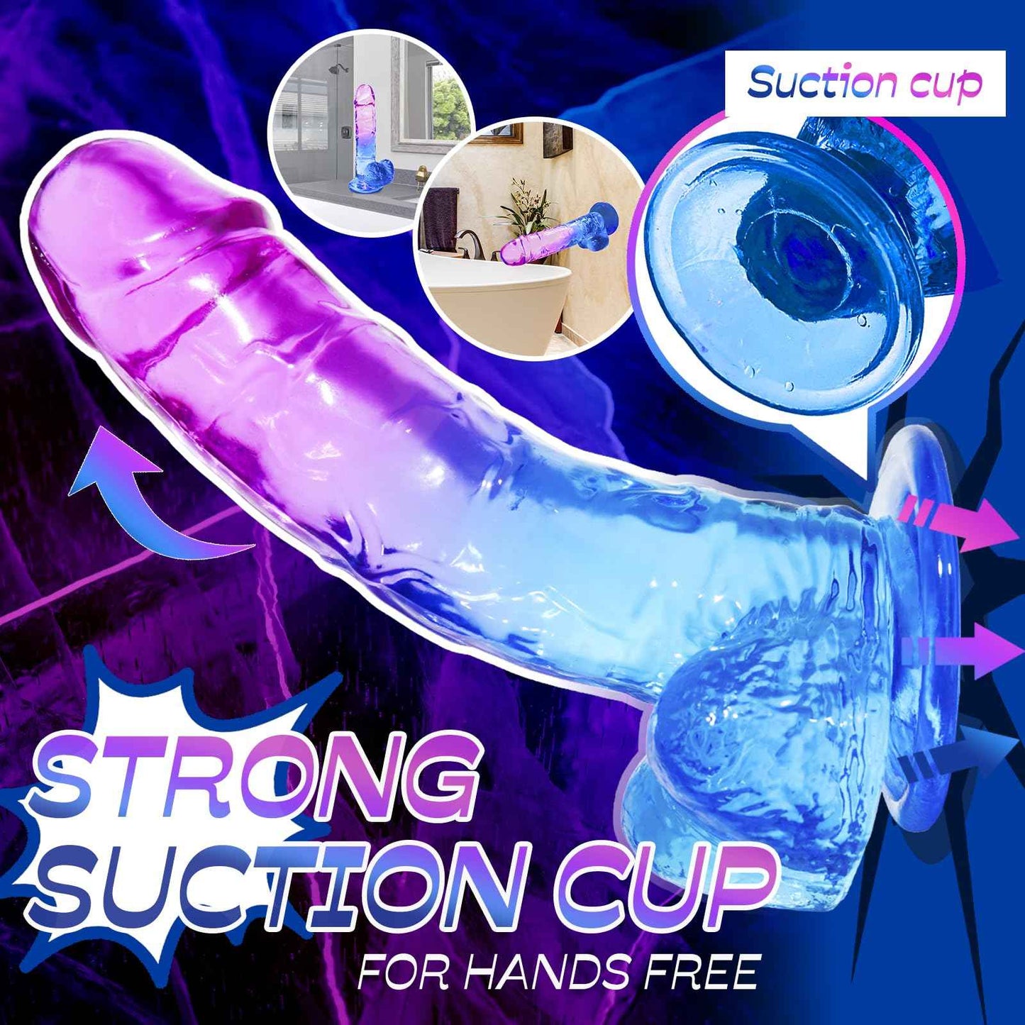 Realistic Anal Dildo Soft with Strong Suction Cup for Beginners, Adult Sex Toys for Couples Lesbians