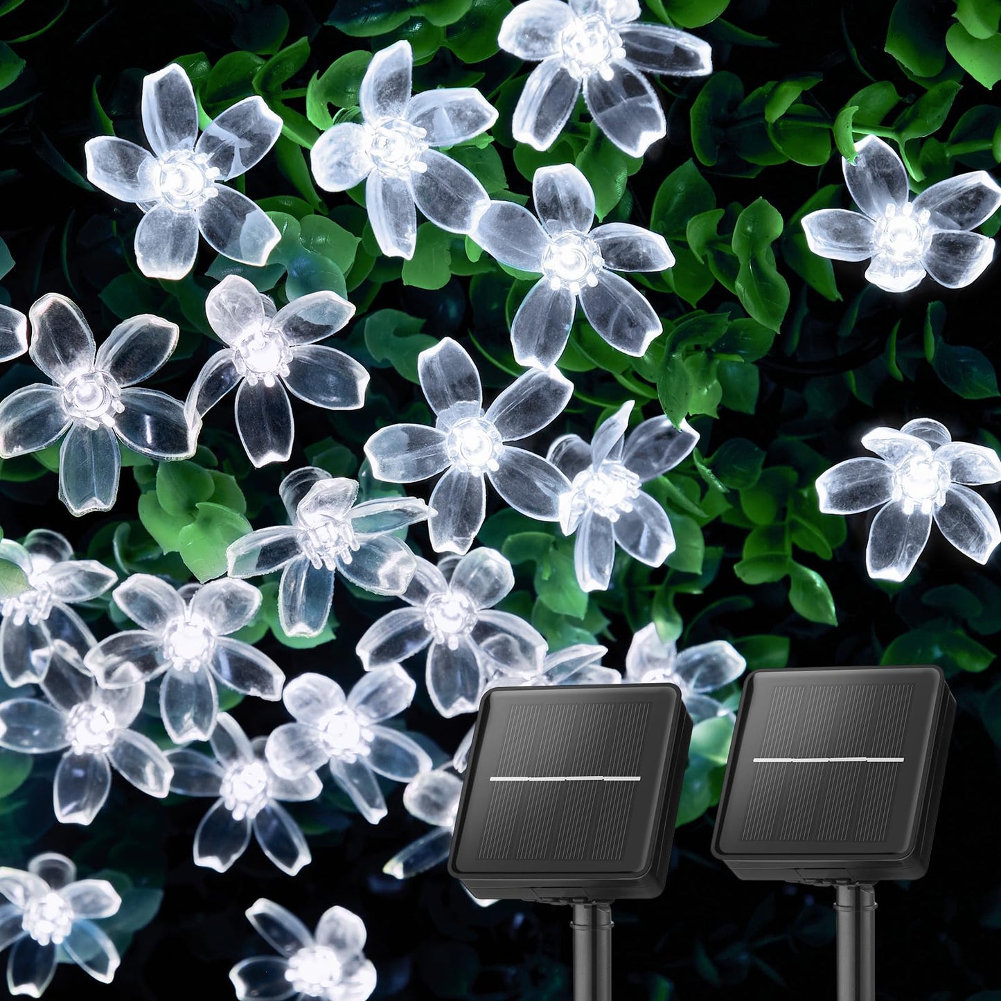 Brightown 60 LED Flower Solar String Lights Outdoor Waterproof Fairy Lights for Garden Yard Fence Patio Party Christmas Tree Wedding