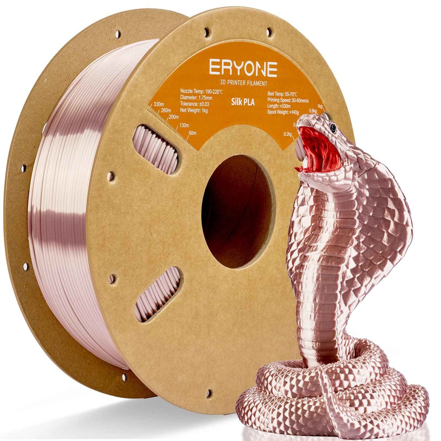 ERYONE Silk Color PLA Filament 3D Printer 1.75mm +/- 0.03mm, Filament PLA Cardboard Spool