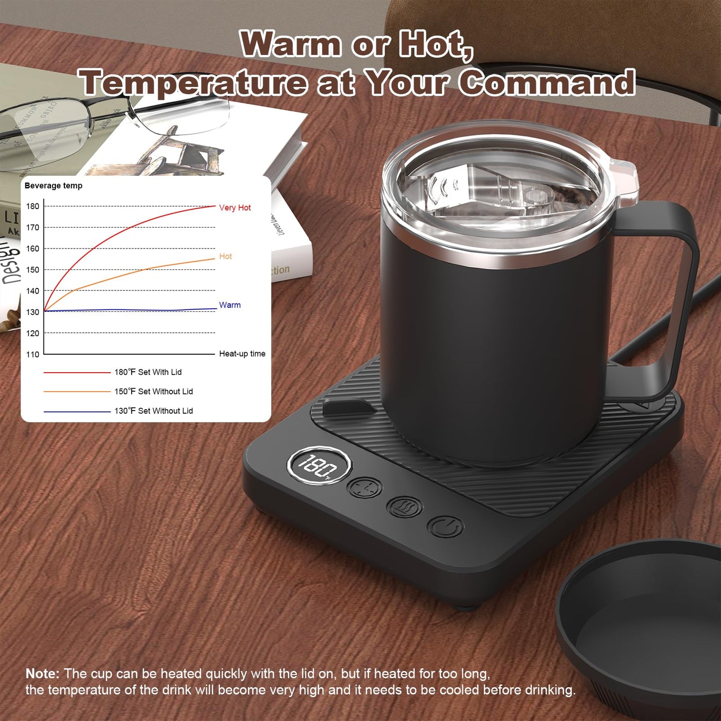 Felibeaco Coffee Mug Warmer & Mug Set for Desk, Smart Coffee Cup Warmer with 16oz Heated Mug, Coffee Heater with Auto Shut Off for Office/Home, Coffee Gifts for Men & Women, for mom