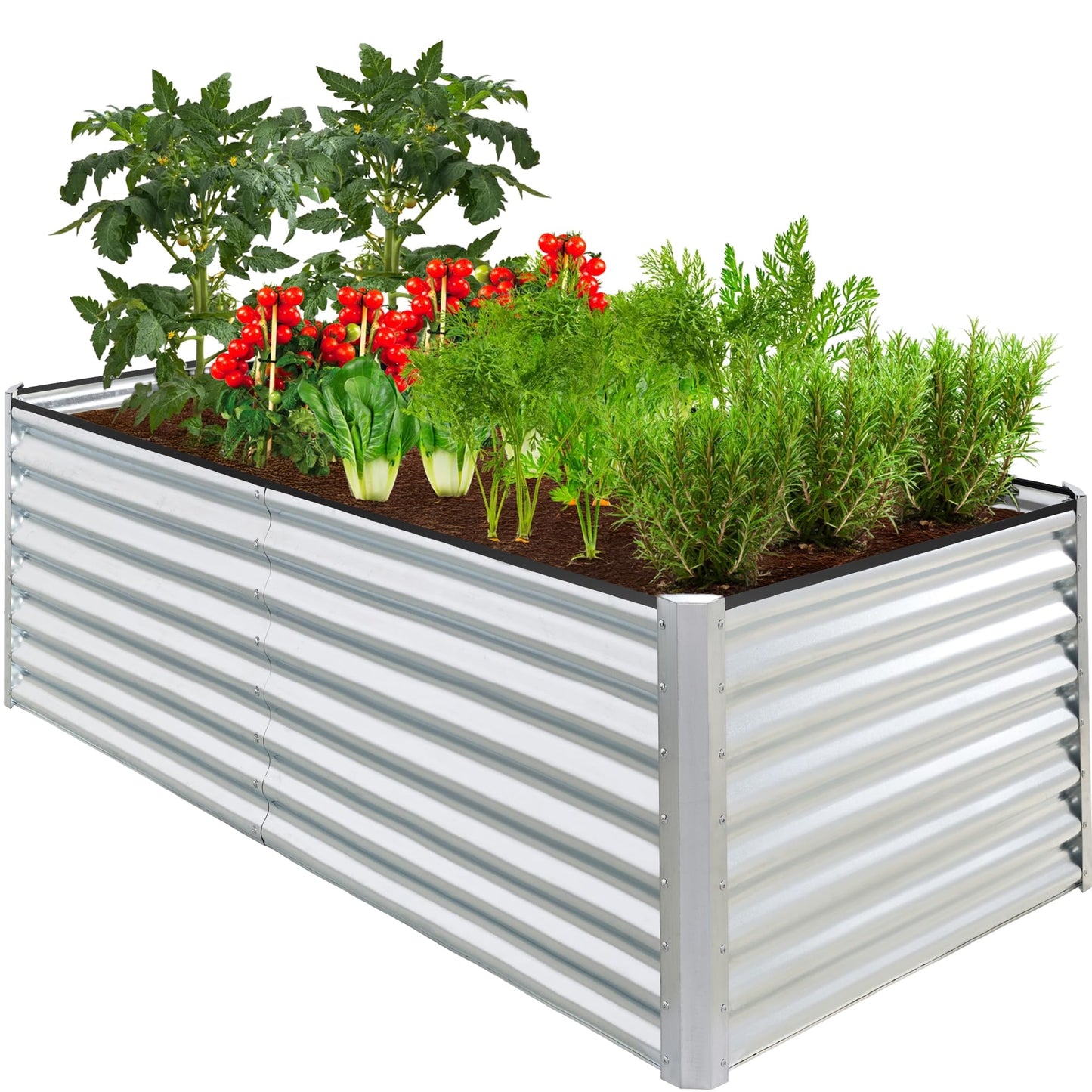 Best Choice Products Outdoor Metal Raised Garden Bed, Planter Box for Vegetables, Flowers, Herbs