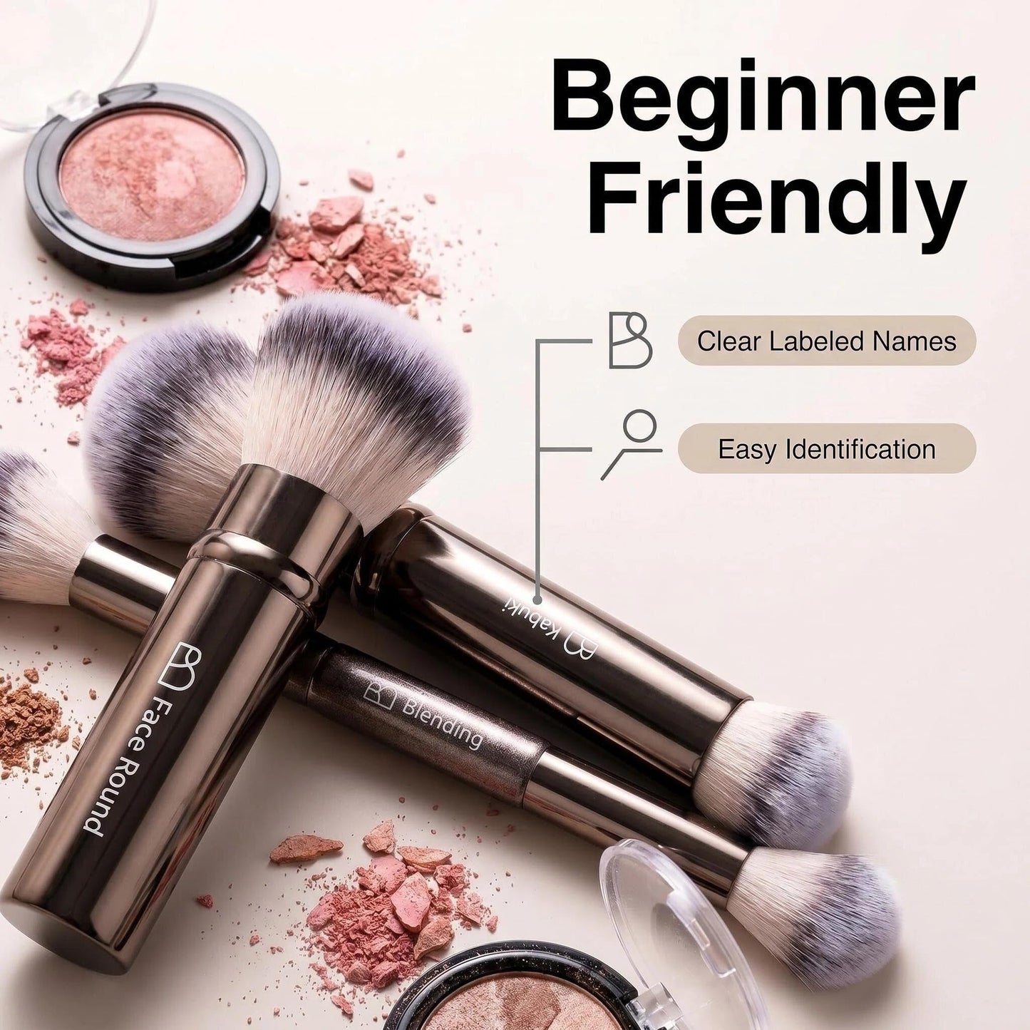 BS-MALL Makeup Brushes Kit – Professional Makeup Tools with Travel Case, Includes Foundation, Powder, Concealer, Lip & Eyeshadow Brushes for Daily Use & Versatile Occasions
