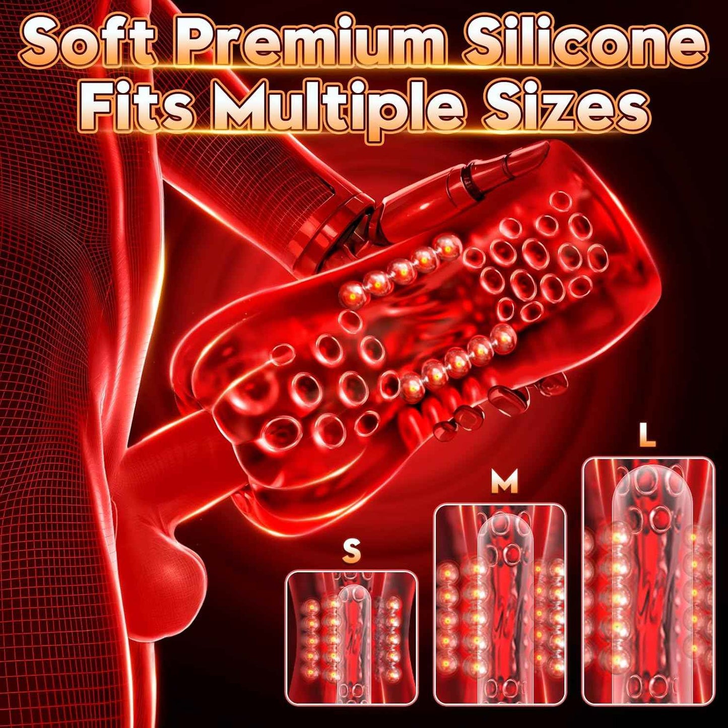 Male Masturbator Sex Toys, Yaluye Male Sex Toy Pocket Pussy, Male Masturbation with 20 Massage Steel Balls, 3D Realistic Texture Channel Penis Training Sex Toys for Men, Adult Sex Toys & Games (Red)