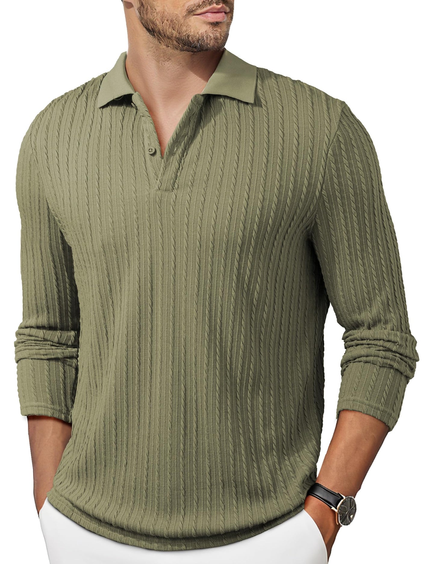 JMIERR Mens Casual Polo Shirt Summer Short Sleeve Vacation Button Beach Knit Stretchy Golf Shirts