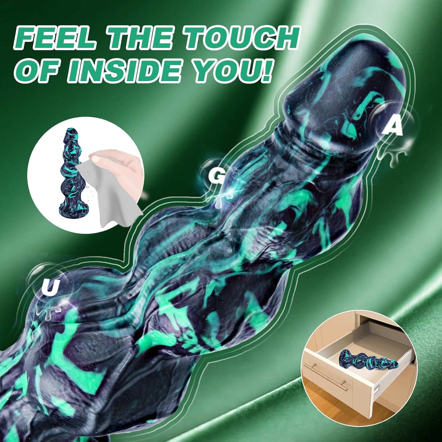 hainuo Dragon Fantasy Monster Dildo with 3-Knot Suction Cup