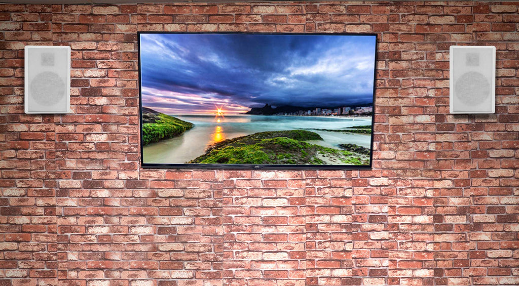 Rockville 2 RockSlim White Home Theater 5.25" 240w Easy Wall Mount Slim Speakers