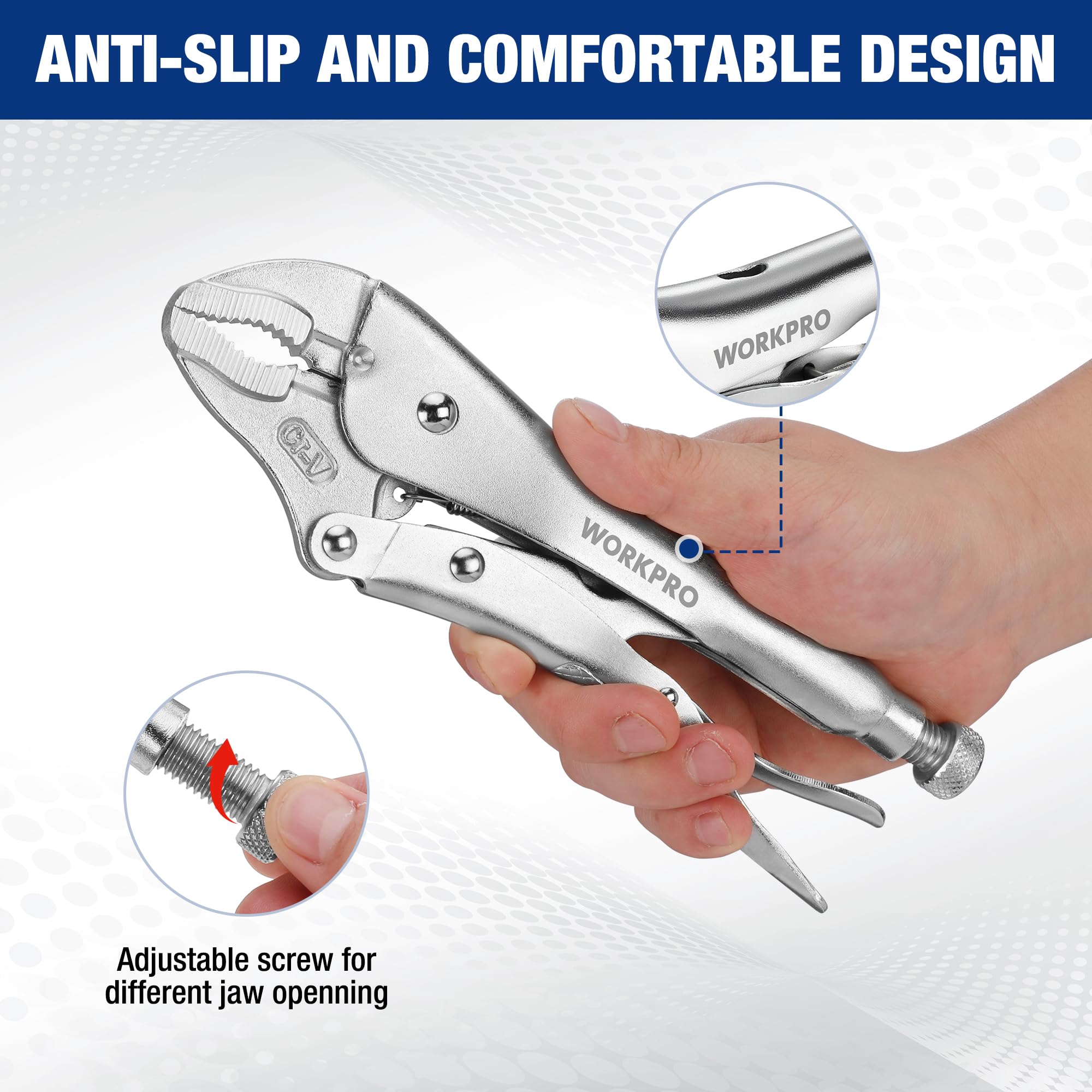 WORKPRO 5-Piece Locking Pliers Set,