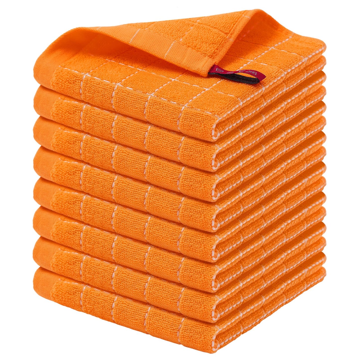 Homaxy 100% Cotton Terrycloth Check Design Dish Cloths & Dish Towels, Soft and Absorbent, Perfect for Kitchen Drying and Washing