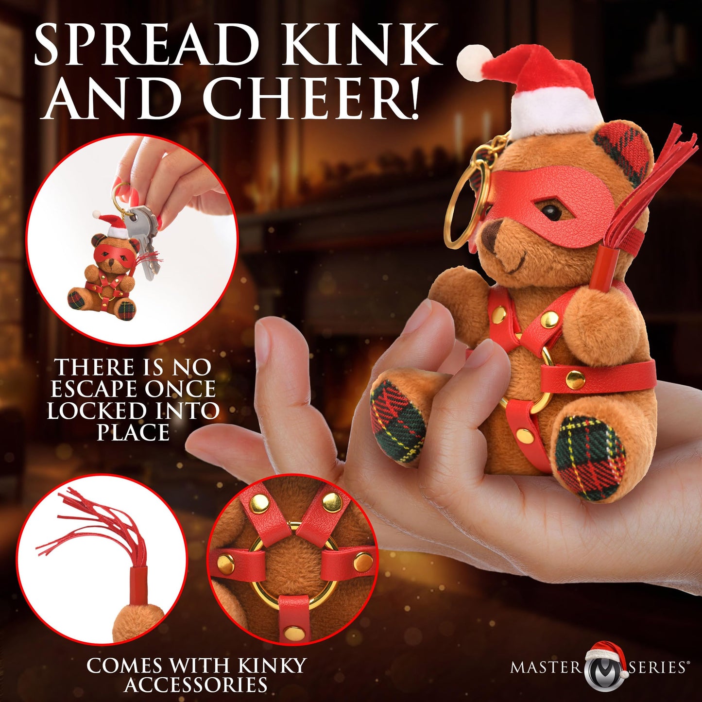 Master Series Holiday Bondage Bear Keychain