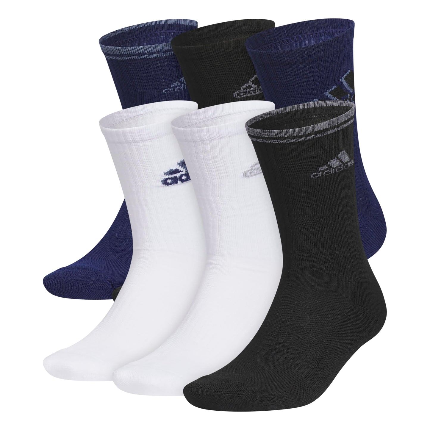 adidas Men's Athletic Cushioned Crew Socks (6 Pairs) Durable & Comfortable