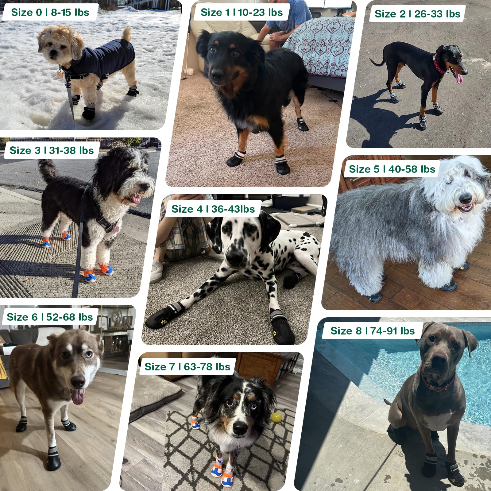 Aokown Dog Shoes for Small Dogs, Medium Large Dog Boots for Winter Snow, Hot Pavement, Dog Booties & Paw Protectors,A1711
