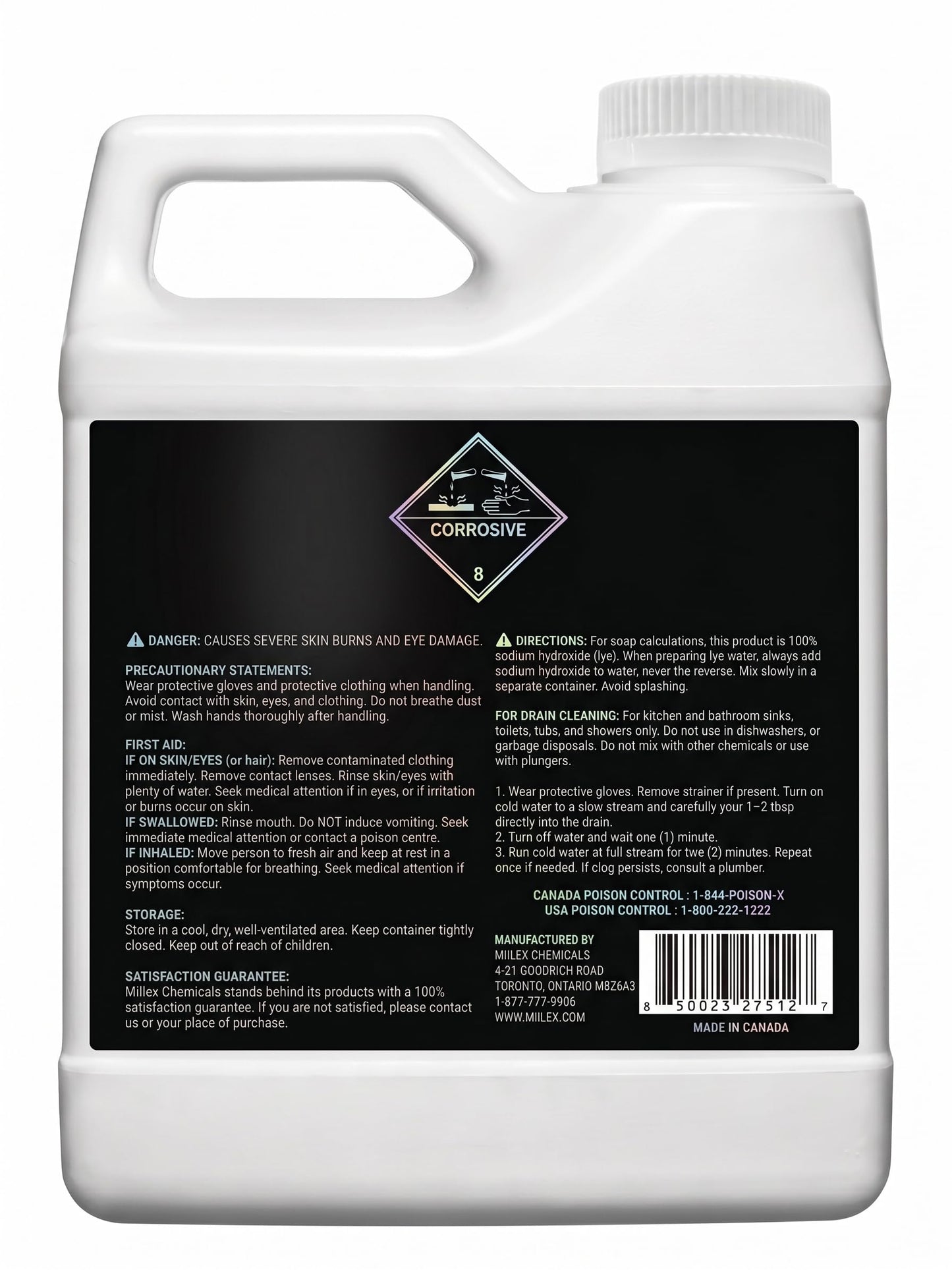 Food Grade Lye Sodium Hydroxide - (1lbs or 453g) 100% Pure Caustic Soda, Drain Cleaning, Soap Making, Culinary Use, Pretzels, Textiles, Granules