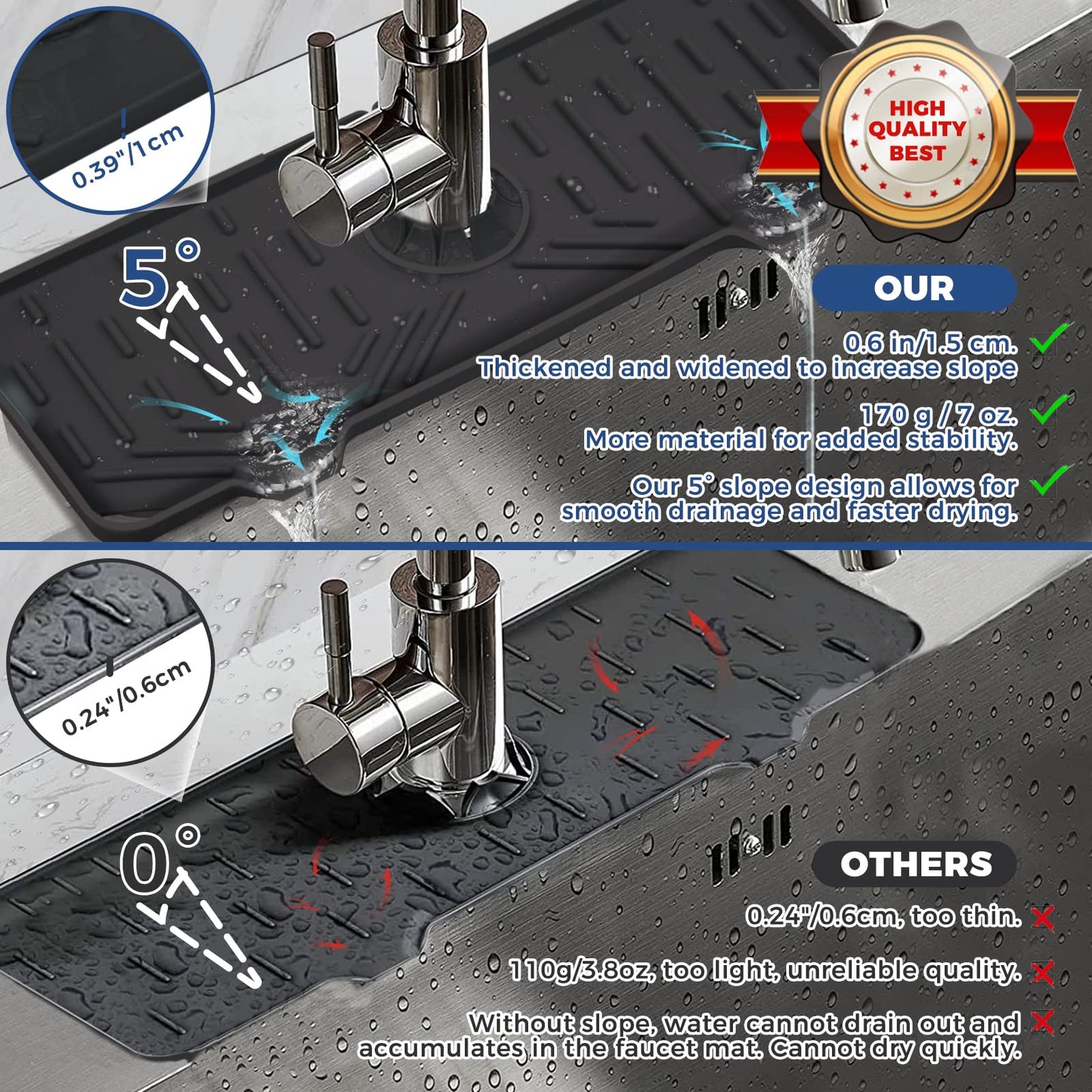Drying Mats Cleaning Brushes Kitchen Gadgets Silicone Faucet Mat BABA1PHUI-919