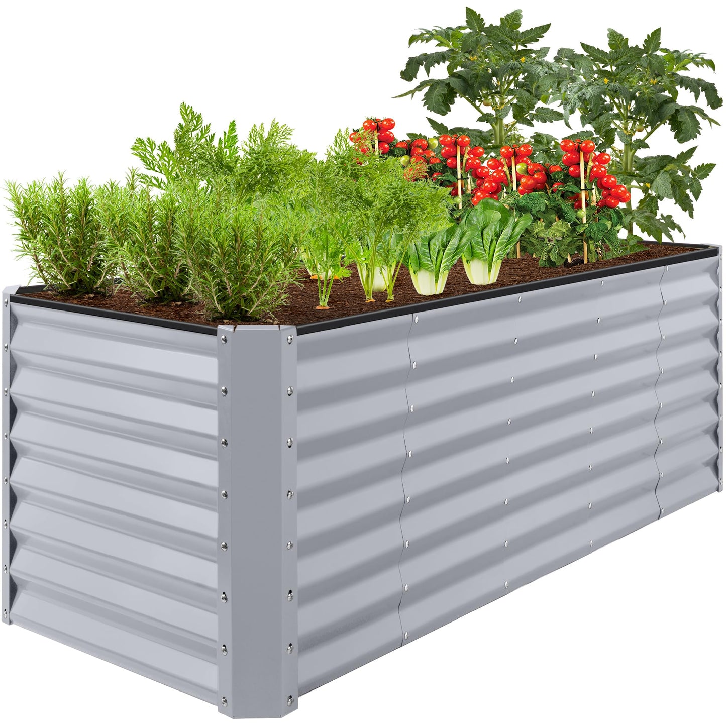 Best Choice Products Outdoor Metal Raised Garden Bed, Planter Box for Vegetables, Flowers, Herbs