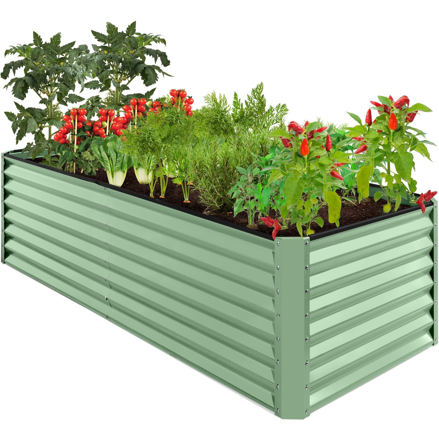 Best Choice Products Outdoor Metal Raised Garden Bed, Planter Box for Vegetables, Flowers, Herbs