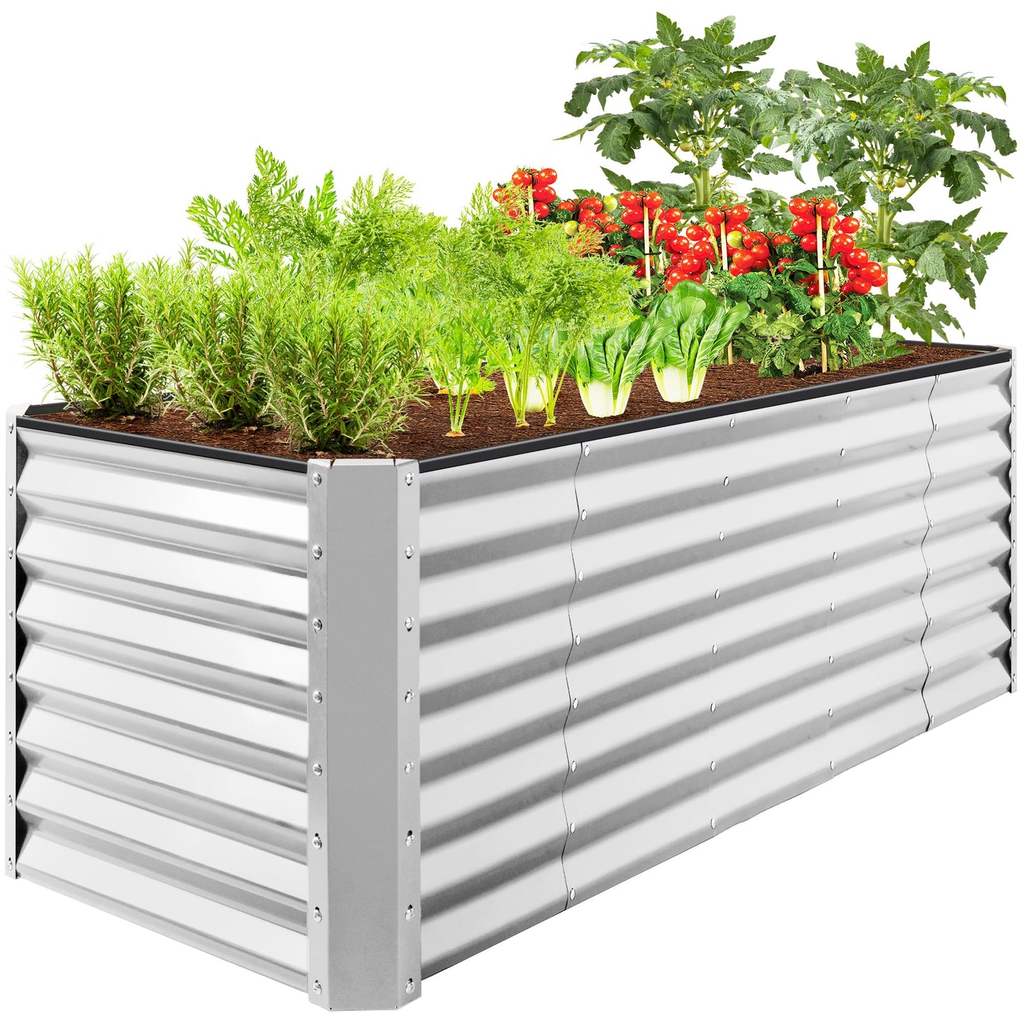 Best Choice Products Outdoor Metal Raised Garden Bed, Planter Box for Vegetables, Flowers, Herbs