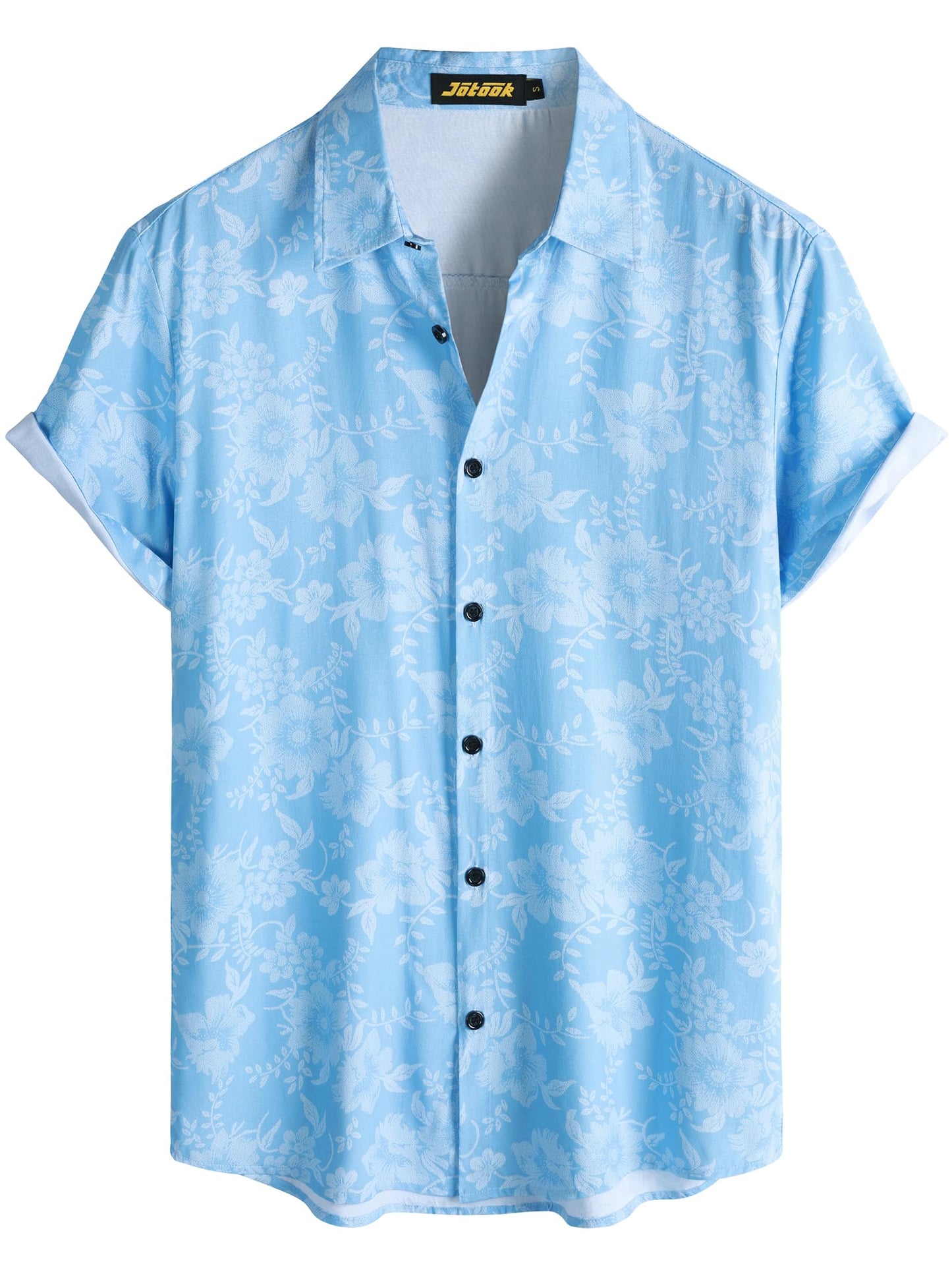 JOTOOK Mens Hawaiian Shirt Short Sleeve Button Down Tropical Shirts Casual Floral Summer Beach Shirt