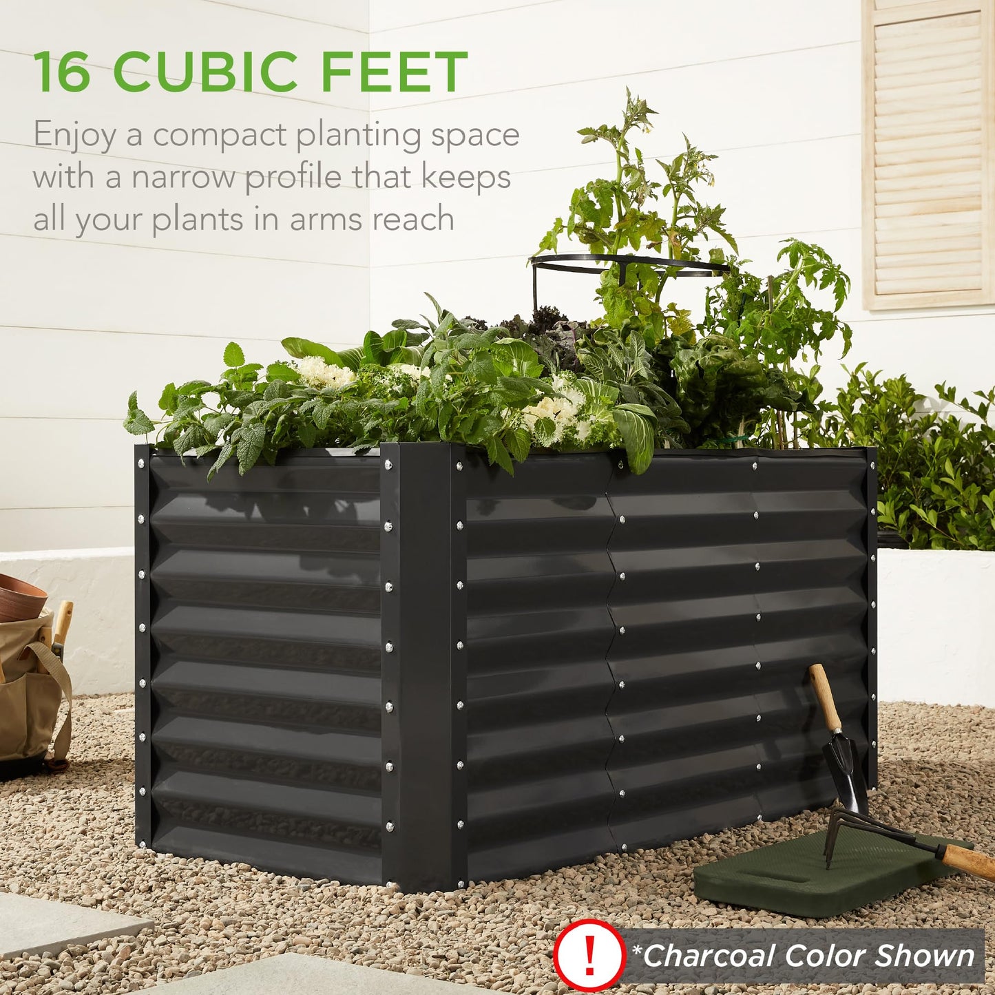 Best Choice Products Outdoor Metal Raised Garden Bed, Planter Box for Vegetables, Flowers, Herbs