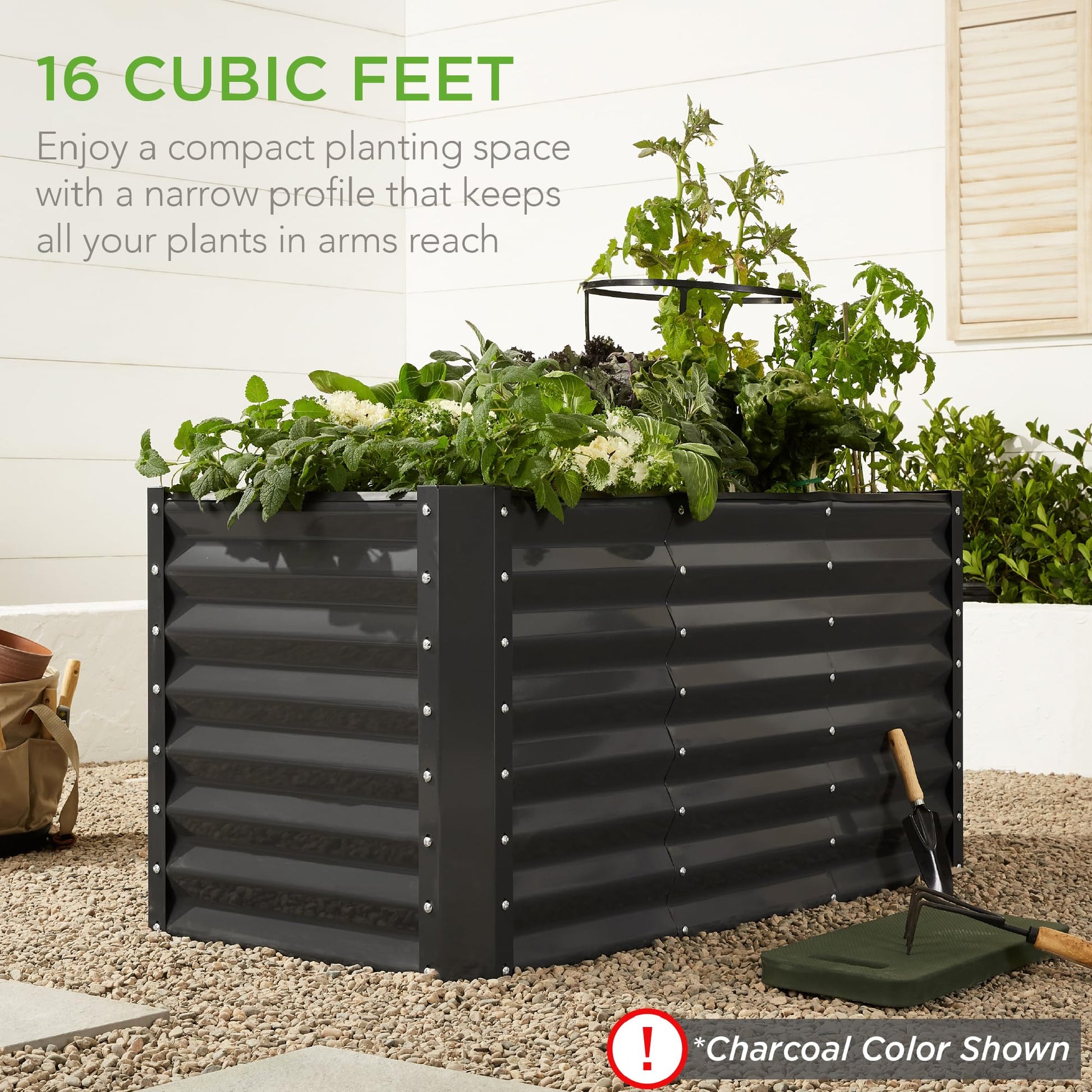 Best Choice Products Outdoor Metal Raised Garden Bed, Planter Box for Vegetables, Flowers, Herbs