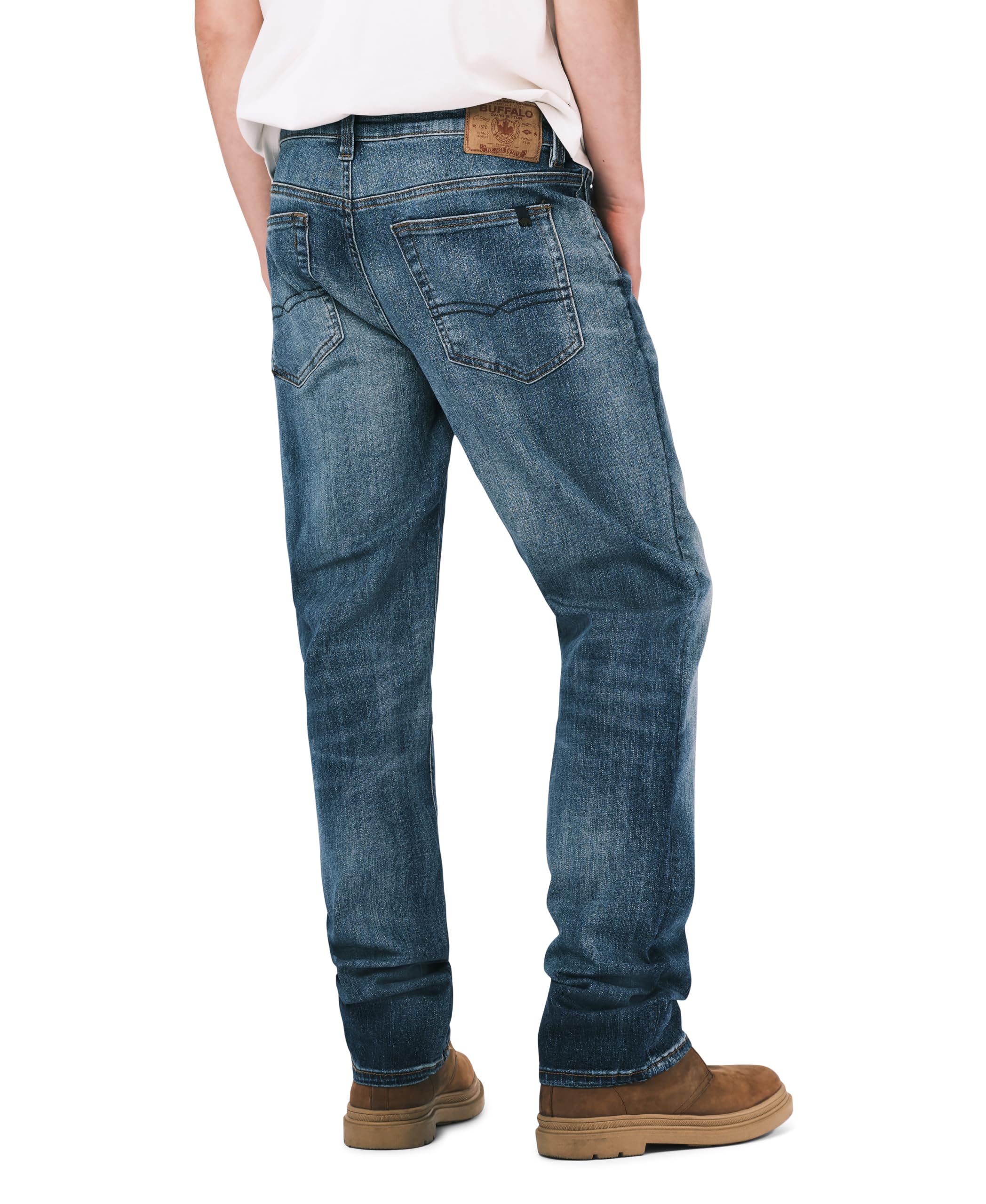 Buffalo David Bitton Mens Relaxed Straight Leg Driven Jean with Stretch Fabric